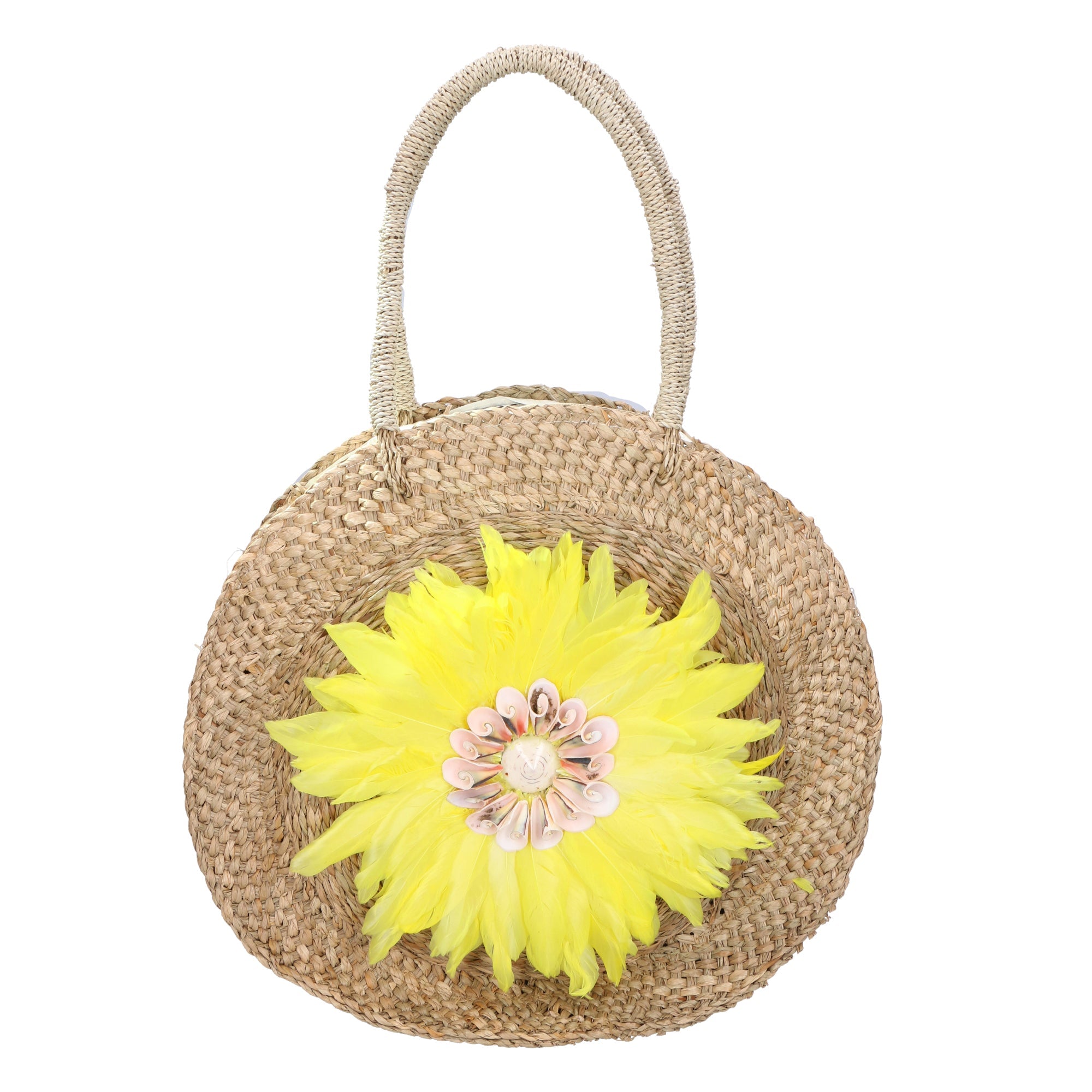 Karen Borsa a mano da donna Paglia intrecciata 88121-GIALLO Chiara Ferretti