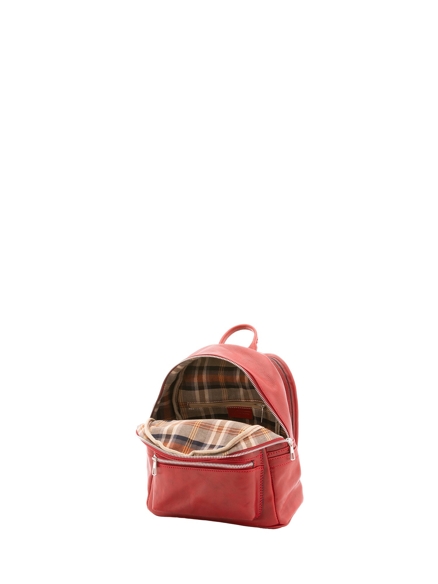 Zaino unisex in vera pelle 100% cotone 4460-ROSSO Alessia Firenze