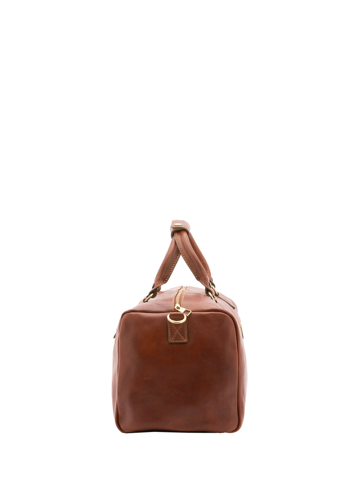 Borsa da viaggio unisex in vera pelle 100% cotone 4311-MARRONE Alessia Firenze