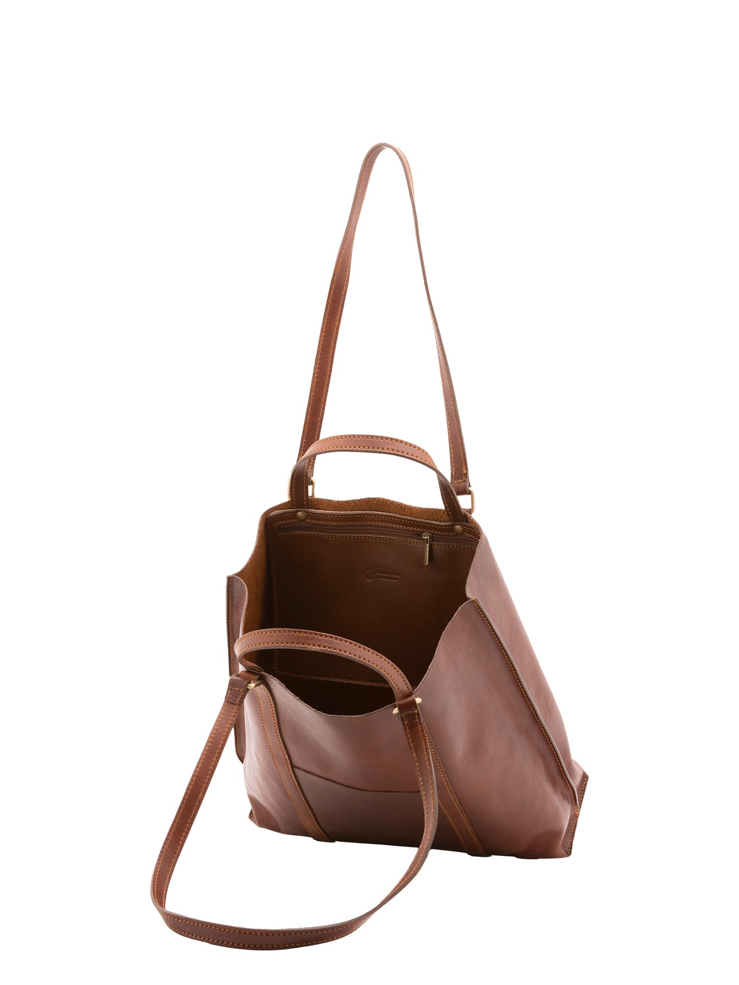 Borsa a spalla unisex in vera pelle Made in Italy 4610-MARRONE Alessia Firenze