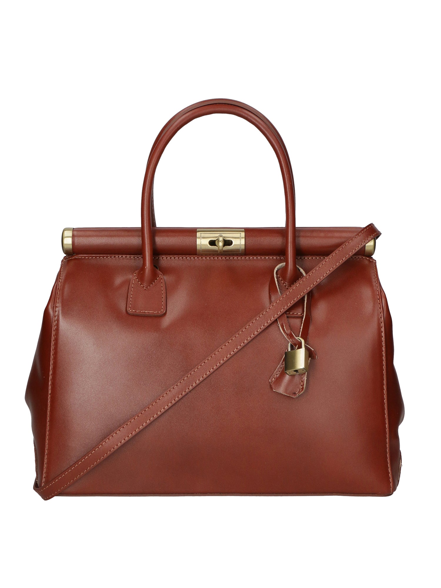 Federica Borsa a mano da donna Vera pelle 9106-MARRONE BROWN Chiara Ferretti