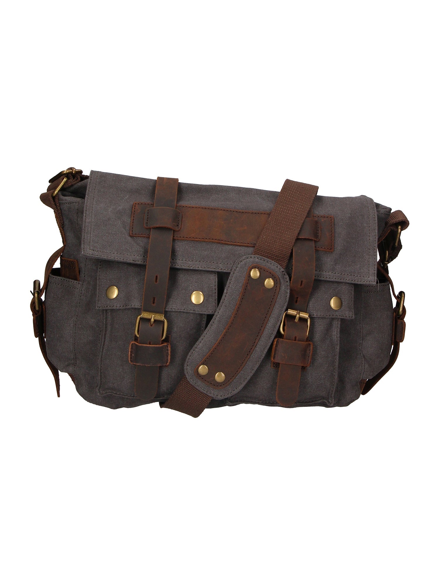 Melania Borsa a spalla unisex Canvas e vera pelle ZG3016-NERO BLACK Chiara Ferretti