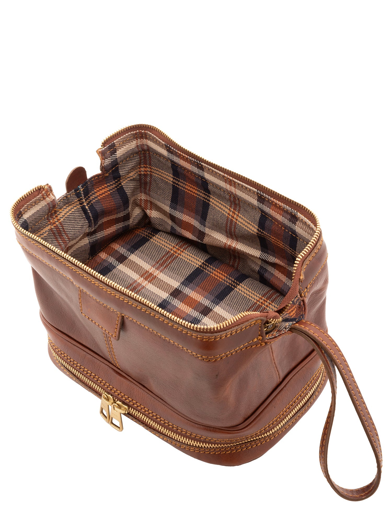 Pochette unisex in vera pelle Made in Italy 4424-MARRONE Alessia Firenze