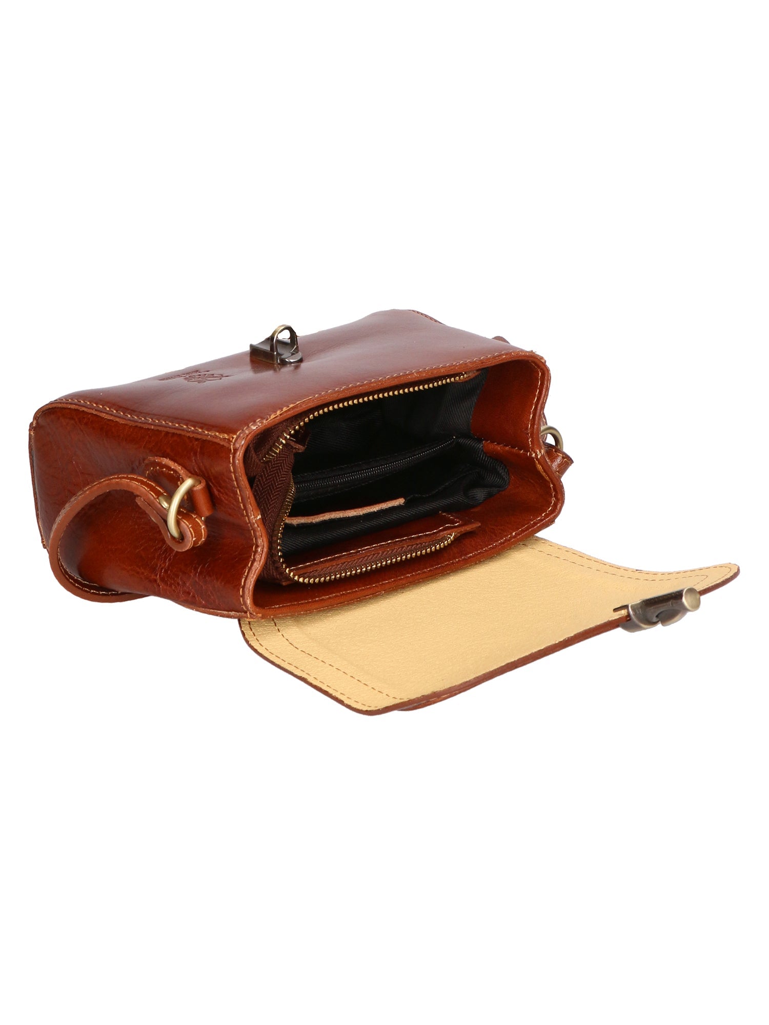 Faye Damen-Schultertasche aus echtem Leder, hergestellt in Italien, 18 x 13 x 5 cm