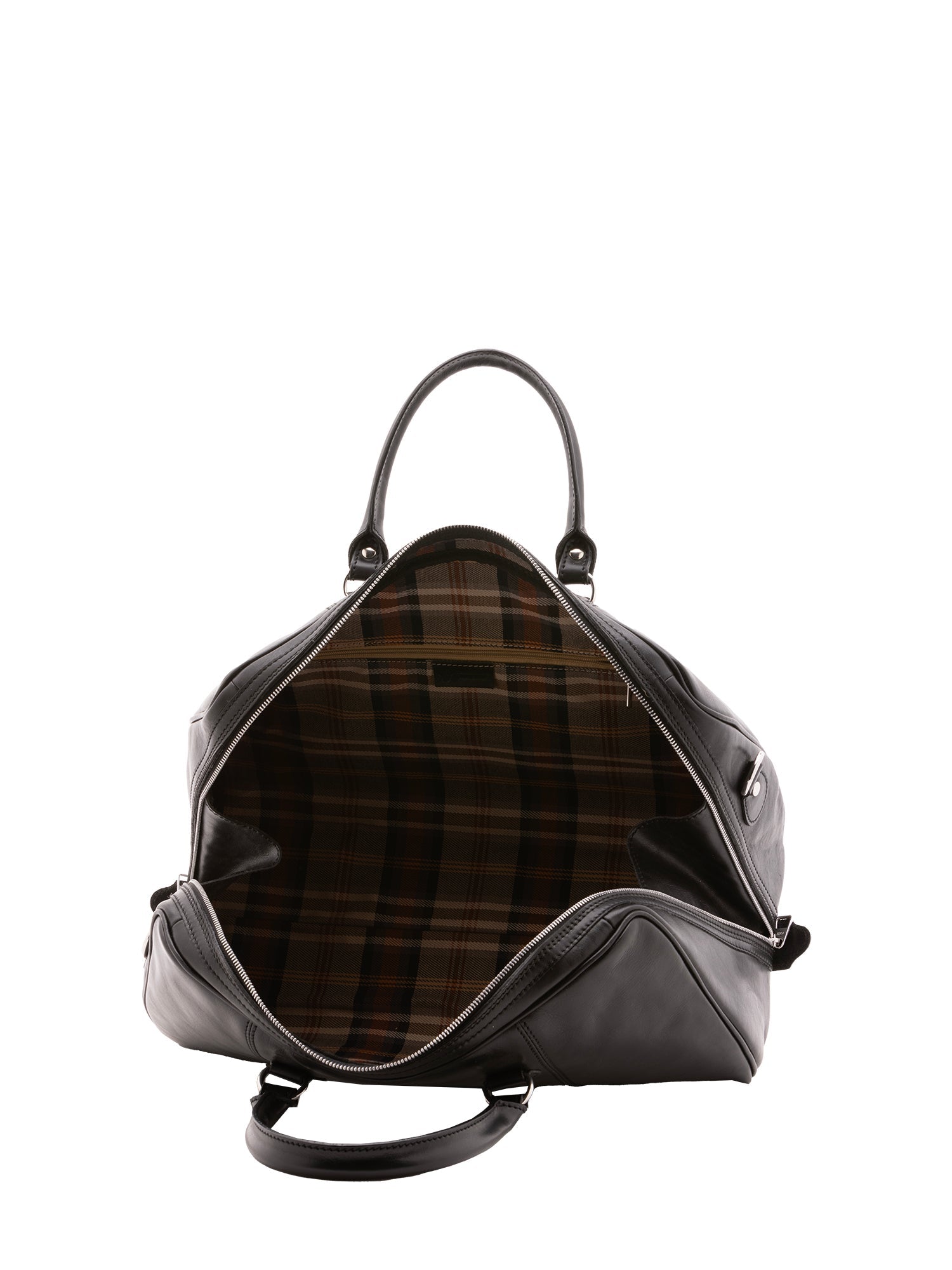 Borsa da viaggio unisex in vera pelle 100% cotone 4040-NERO Alessia Firenze