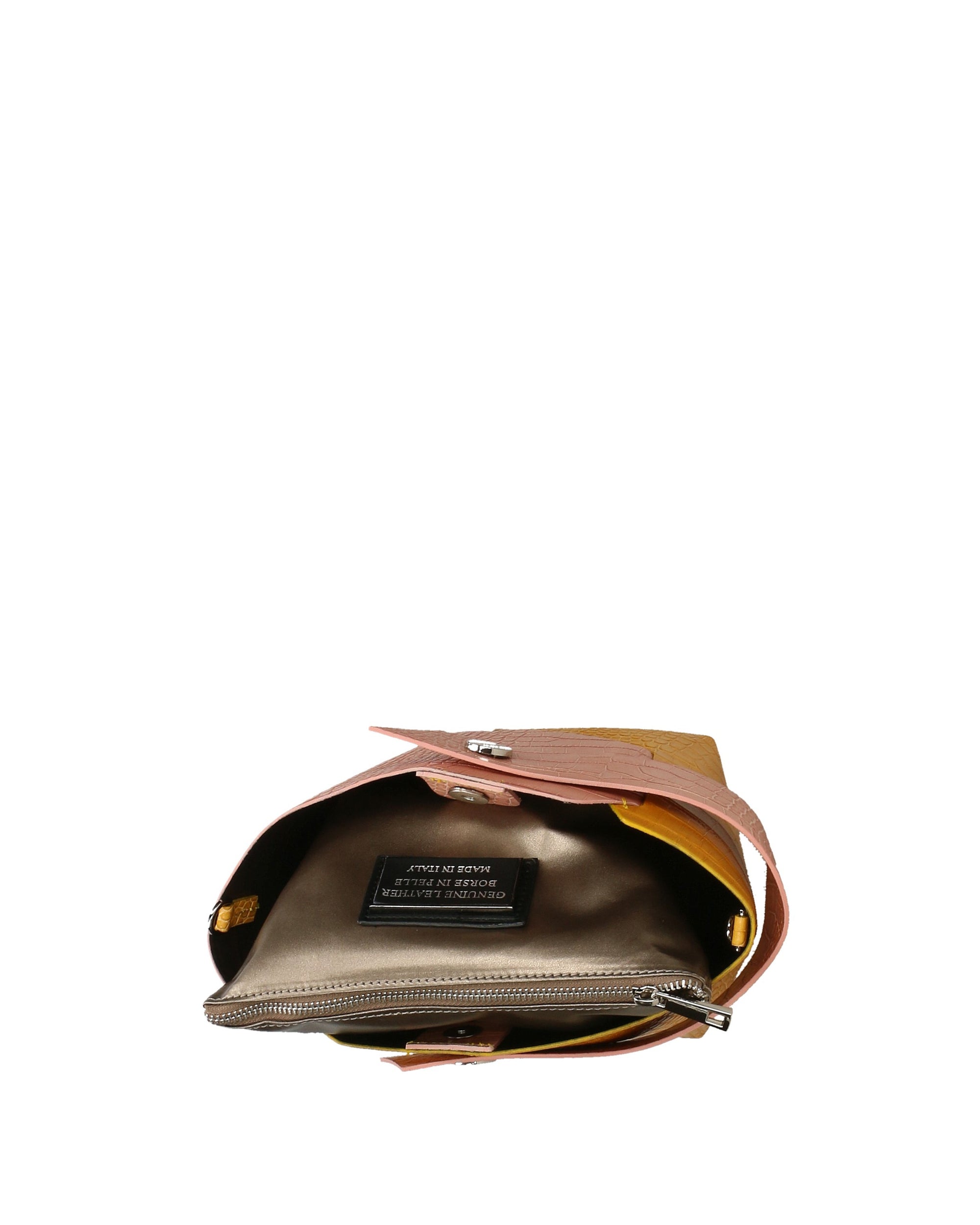 Ombretta Borsa a mano da donna Vera pelle 00643-C68+C36 ROSA PINK+SENAPE MUSTARD Chiara Ferretti