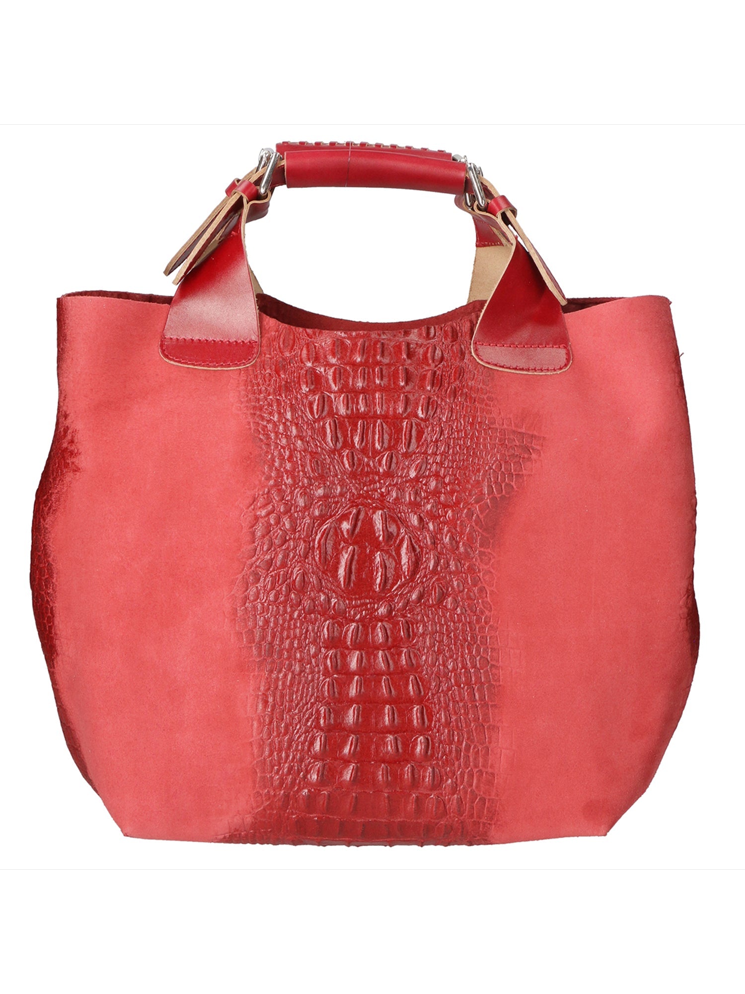 Eufemia Borsa a spalla da donna Pelle Croco Stampata 9007 1-ROSSO Chiara Ferretti