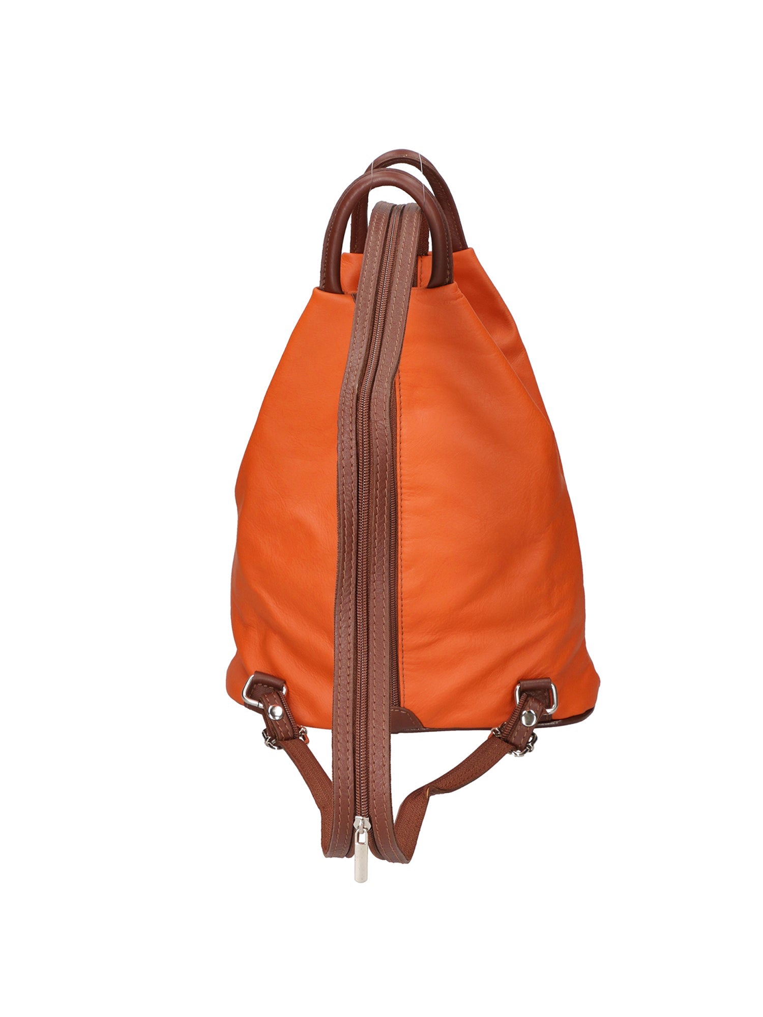 Erika Zaino da donna in vera pelle Casual 80072-ARANCIO-MARRONE Chiara Ferretti