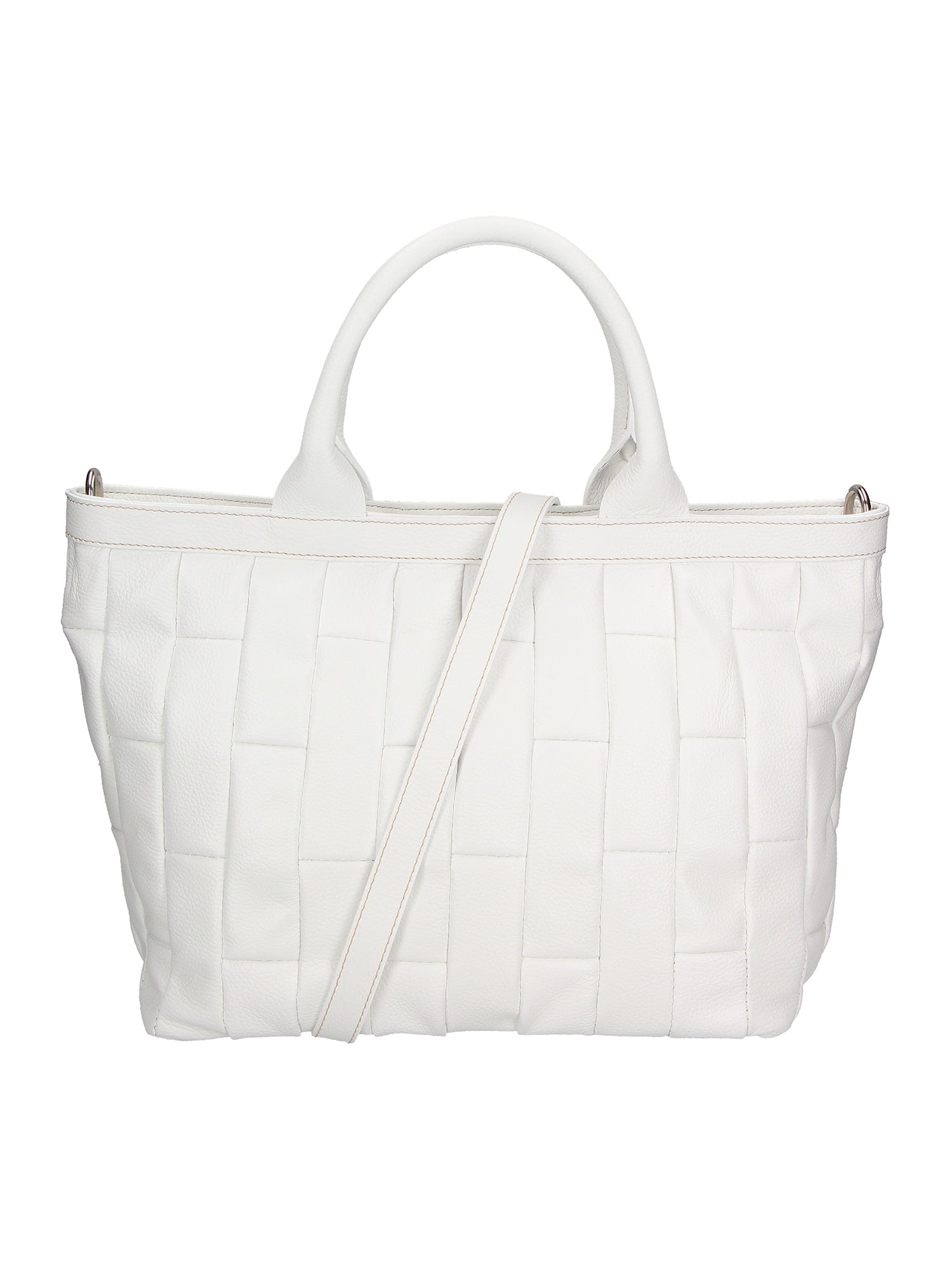 Ofelia Borsa a mano da donna Vera pelle SANEM 84-BIANCO Chiara Ferretti