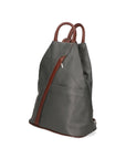 Erika Zaino da donna in vera pelle Casual 80072-GRIGIO-MARRONE Chiara Ferretti