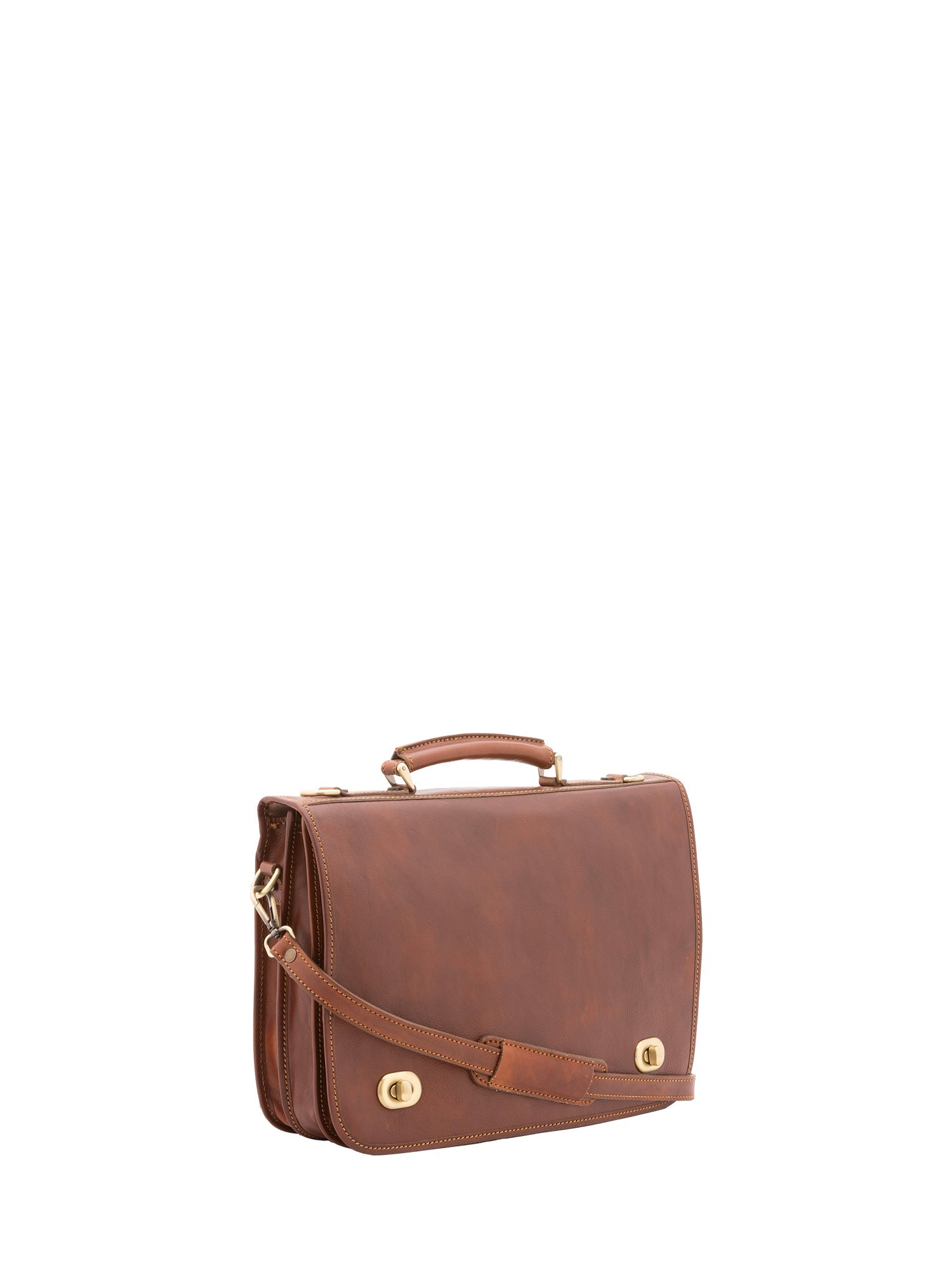 Borsa a mano unisex in vera pelle Made in Italy 4512-MARRONE Alessia Firenze