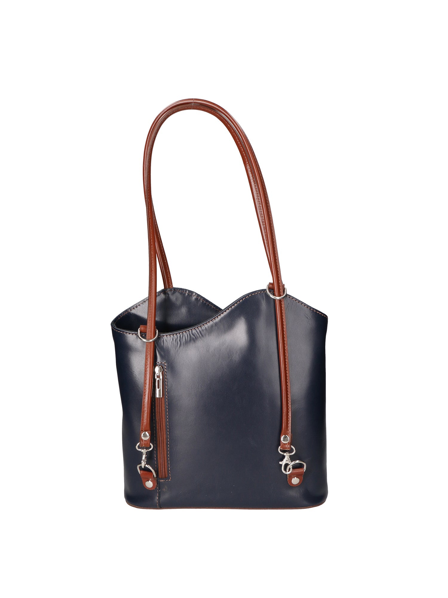 Fabiola Borsa a spalla da donna 100% pelle 9039-BLU MARRONE Chiara Ferretti