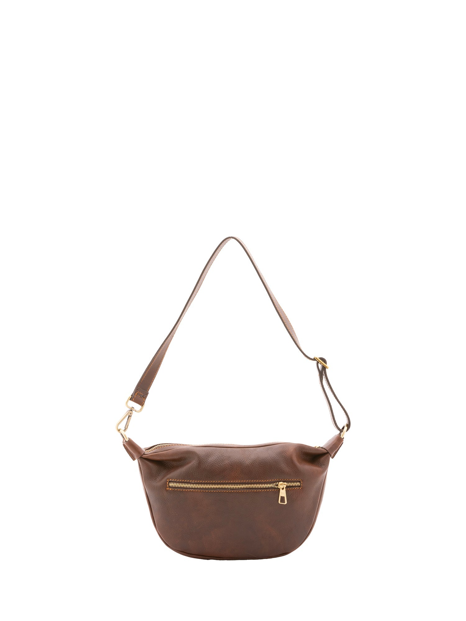 Borsa a spalla unisex in vera pelle 100% cotone 4603-TESTA DI MORO Alessia Firenze