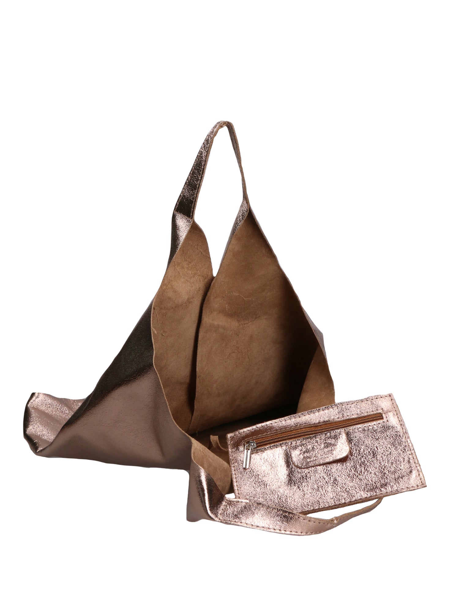 Argenta Borsa a spalla da donna Pelle laminata 05358-L005 BRONZO Chiara Ferretti