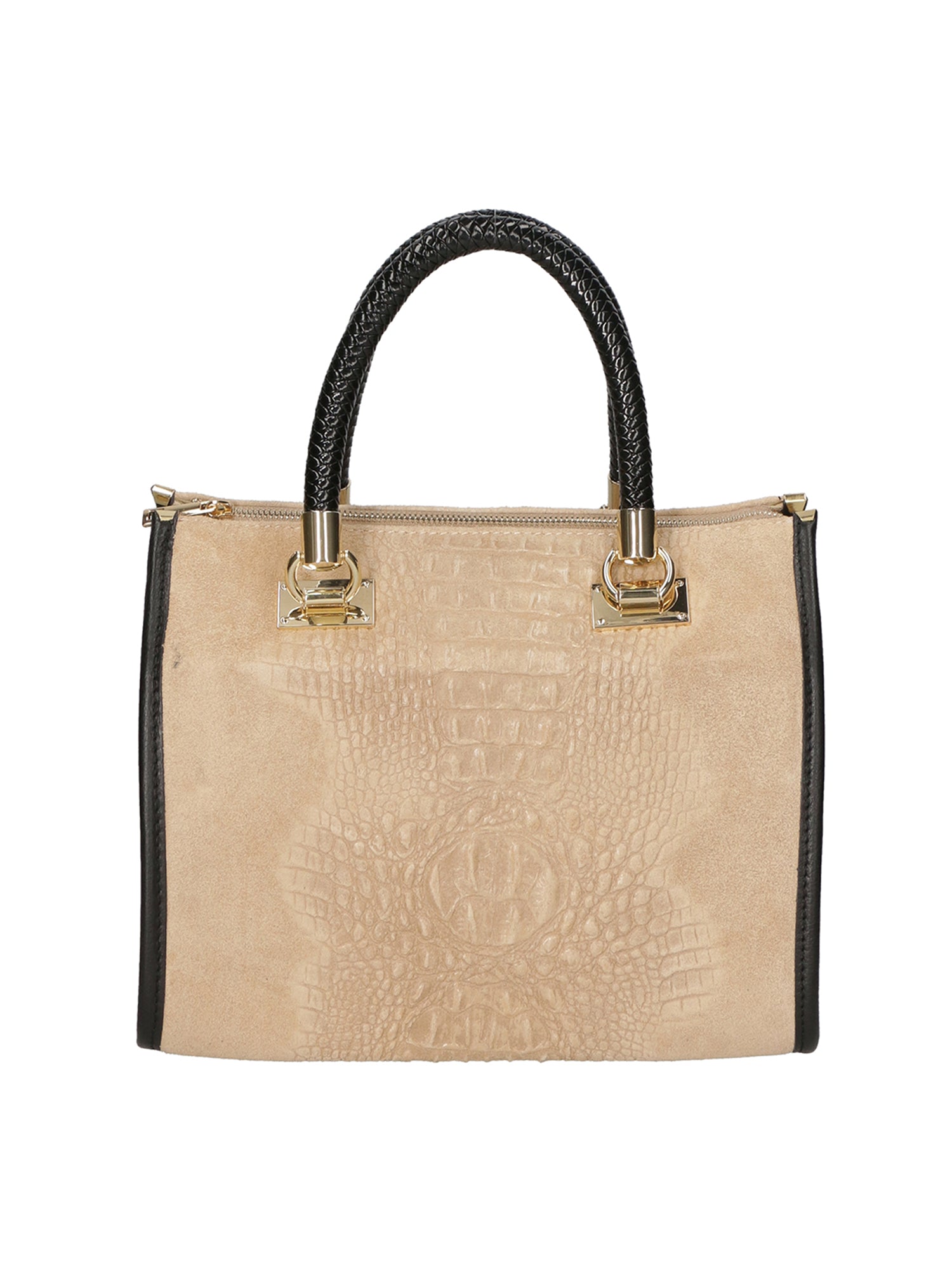 Edna Borsa a bauletto da donna Pelle e camoscio stampato croco 80044-009 TAUPE SCURO Chiara Ferretti