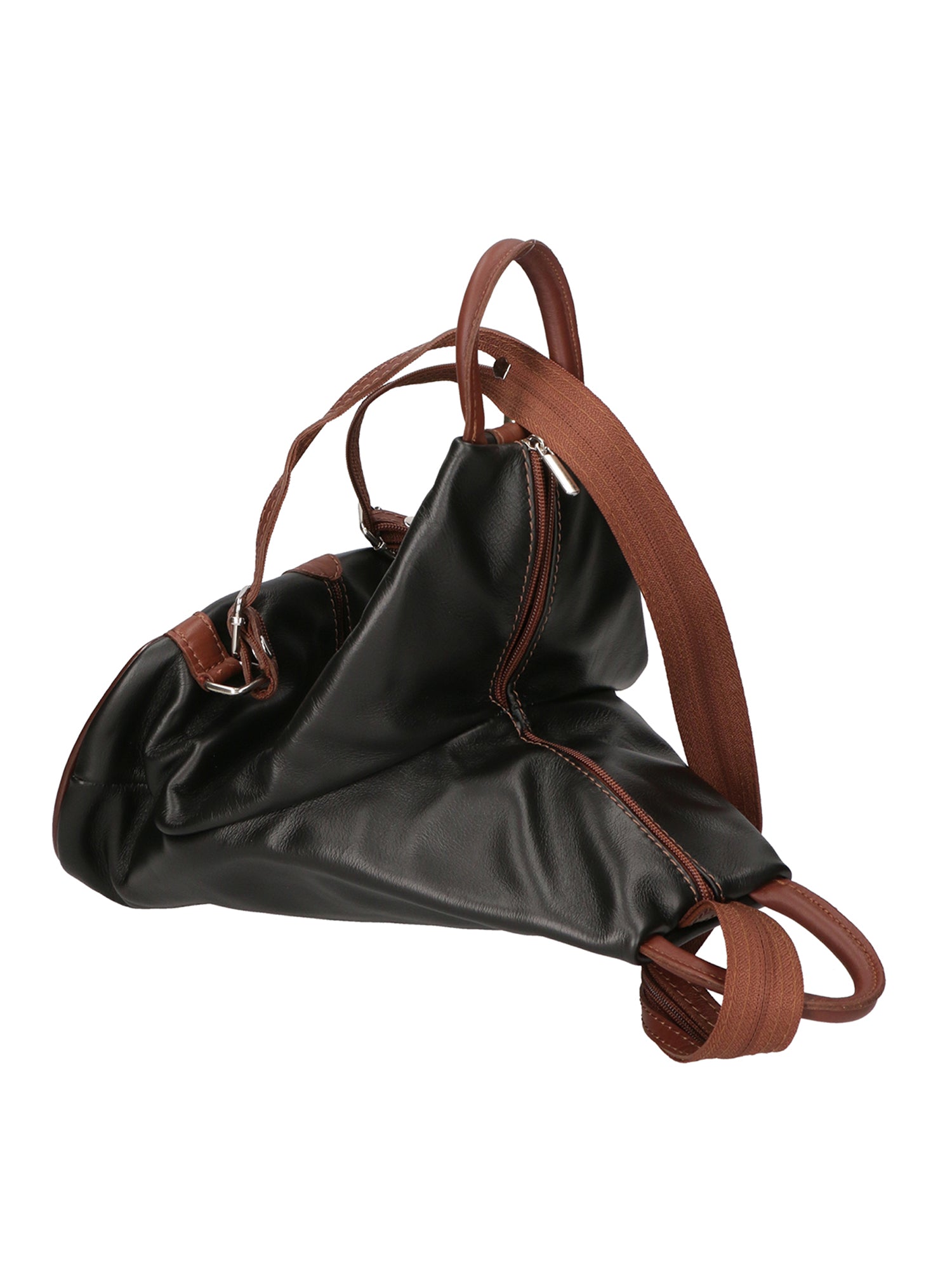 Erika Zaino da donna in vera pelle Casual 80072-NERO-MARRONE Chiara Ferretti