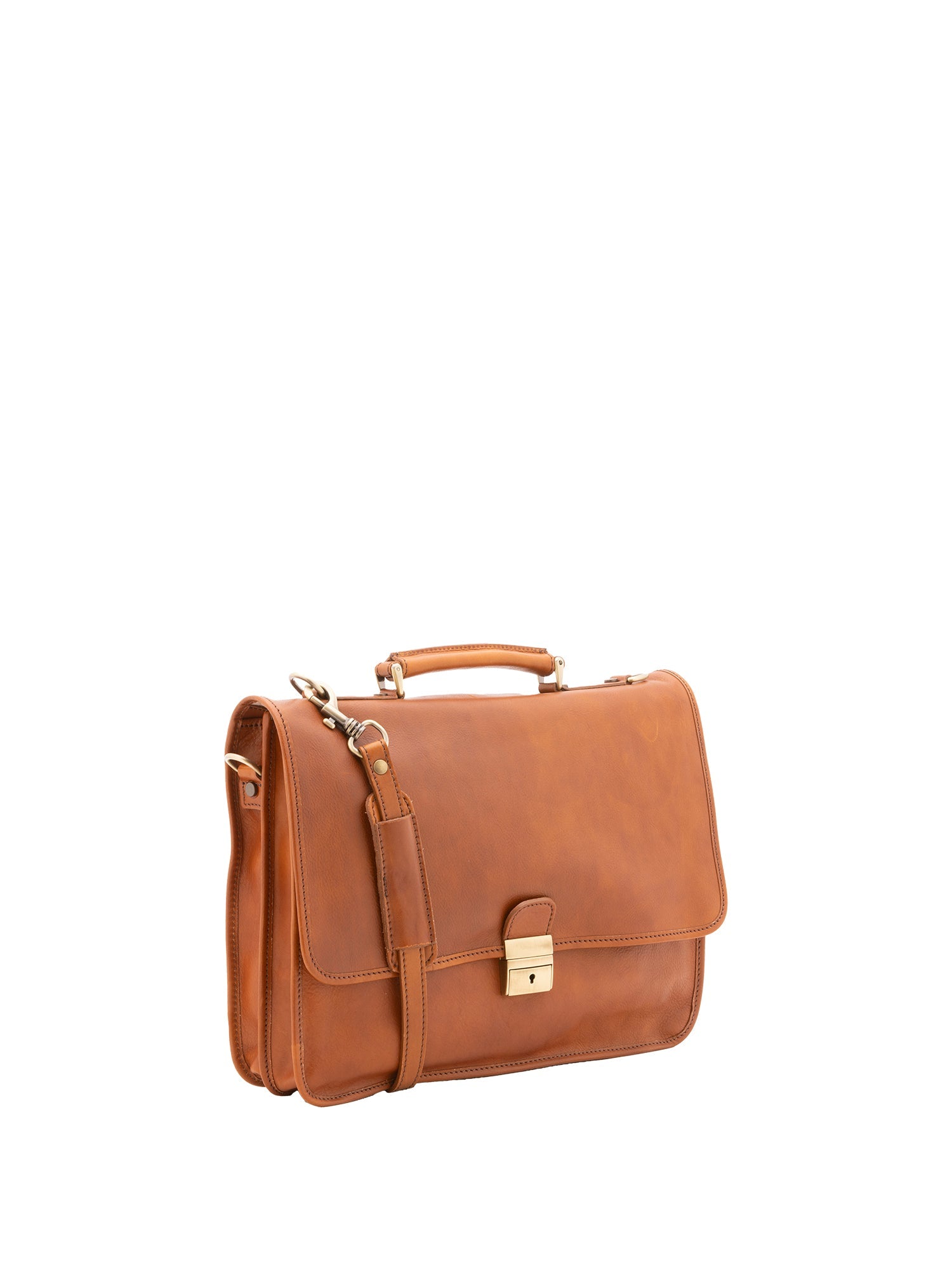 Borsa a mano unisex in vera pelle Made in Italy 4017-MIELE Alessia Firenze