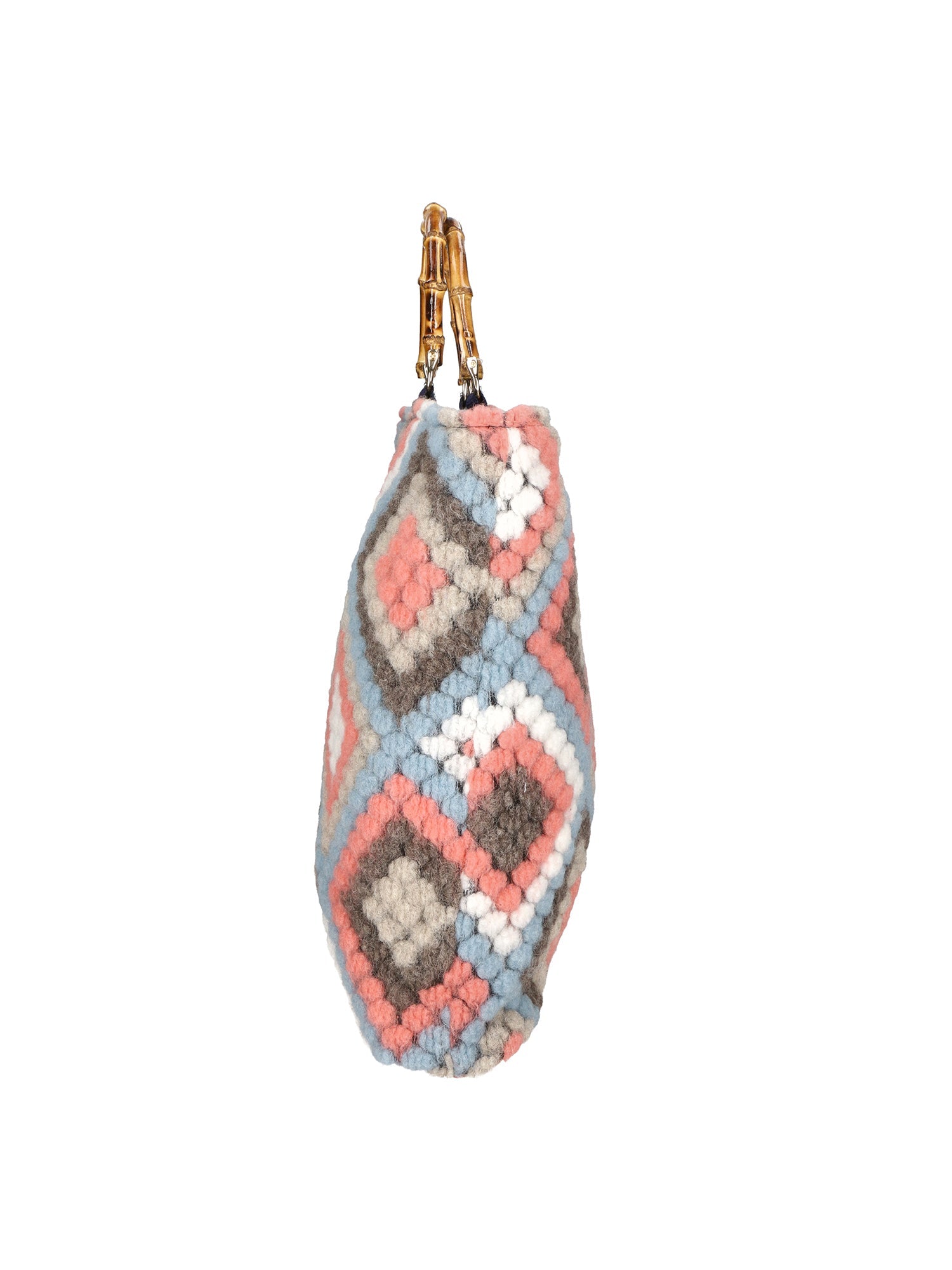 Luana Borsa a mano da donna Lana e vera pelle 04466-CIELO Chiara Ferretti