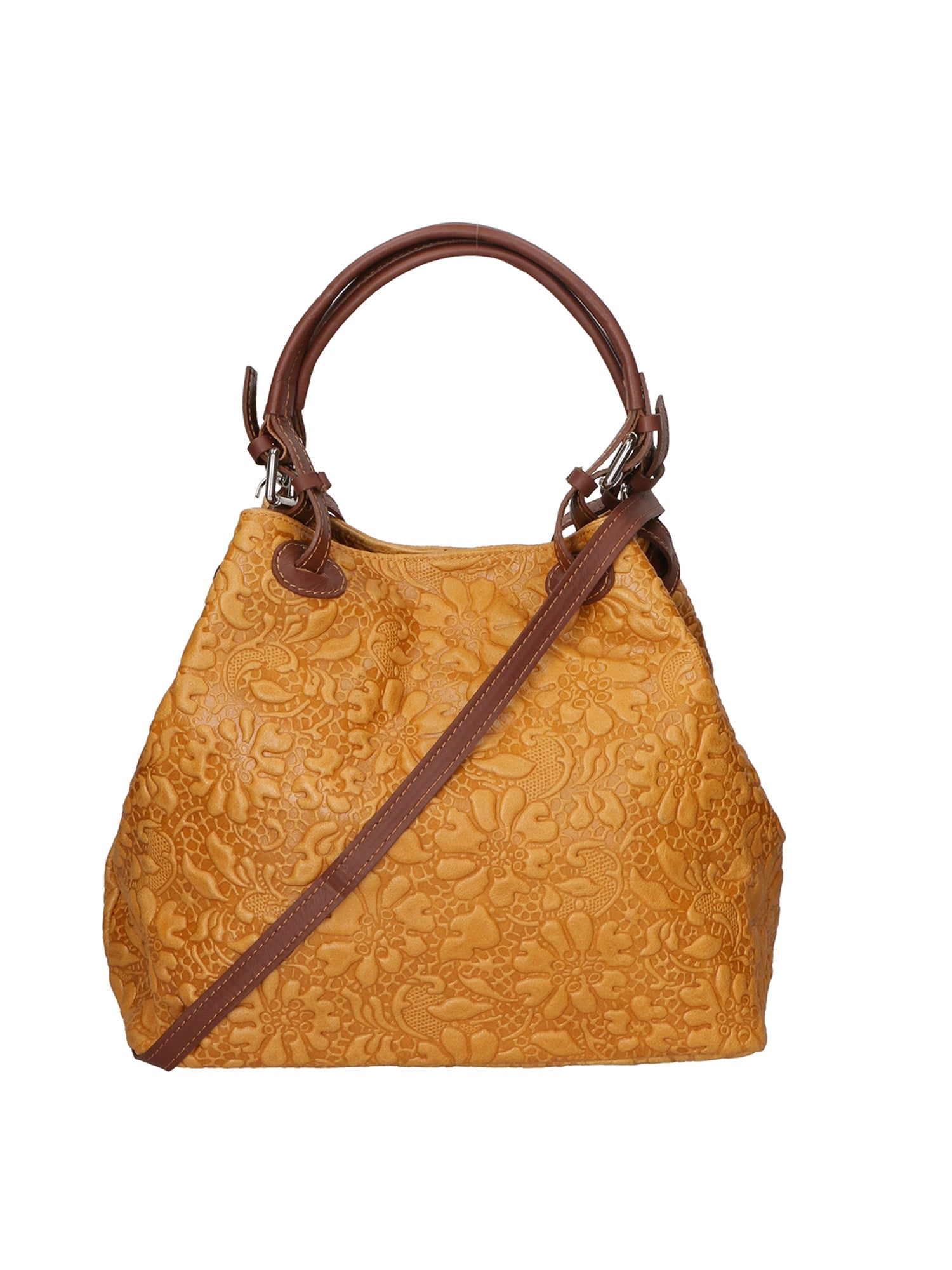 Elenia Borsa a mano da donna Vera pelle 80049-031 CUOIO SCURO Chiara Ferretti