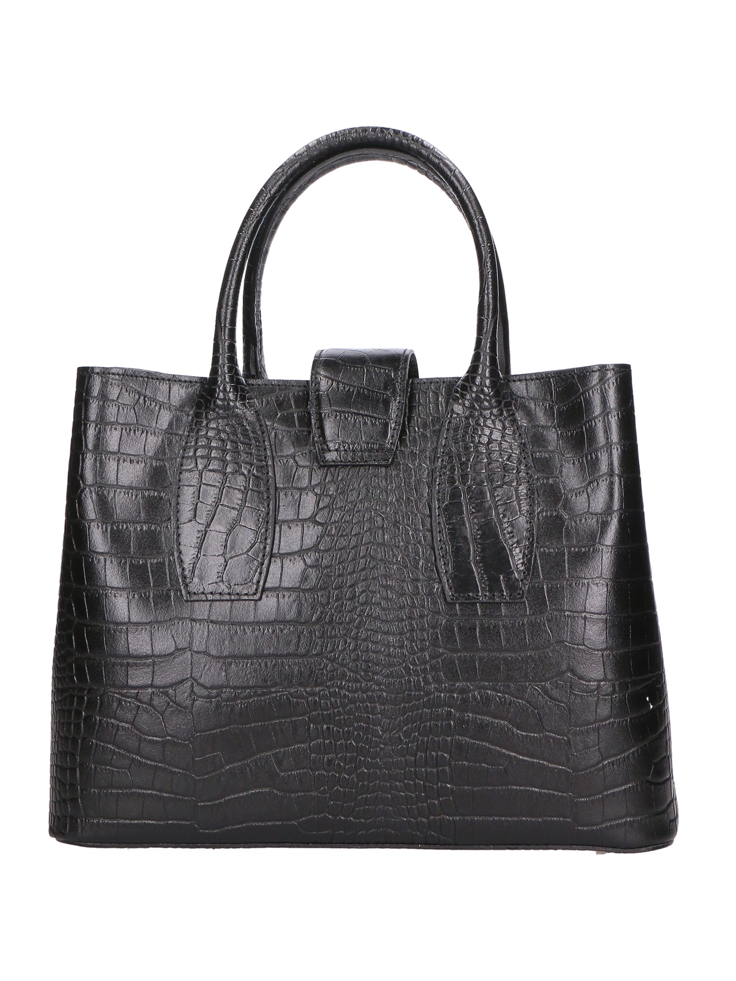 Letizia Borsa a mano da donna Pelle stampata croco 06542-NERO Chiara Ferretti