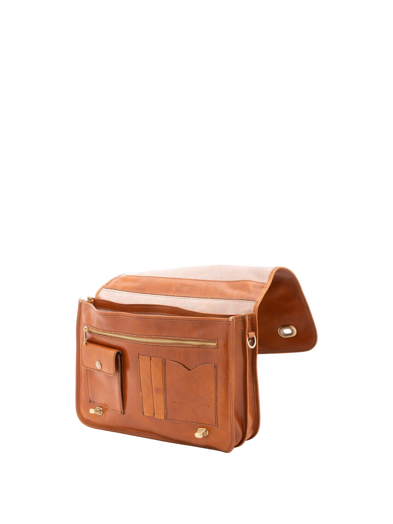 Borsa a mano unisex in vera pelle Made in Italy 4512-MIELE Alessia Firenze