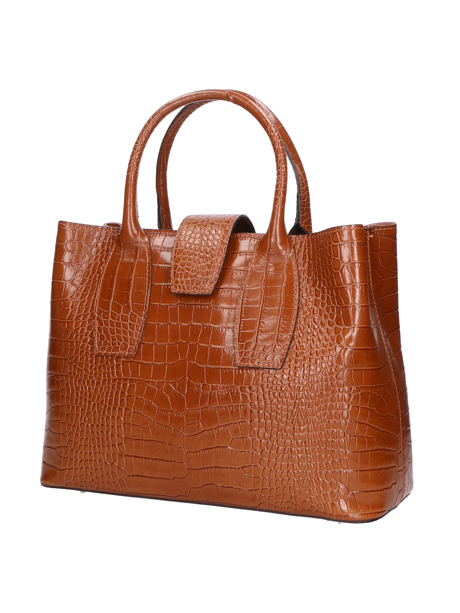 Letizia Borsa a mano da donna Pelle stampata croco 06542-CUOIO COGNAC Chiara Ferretti