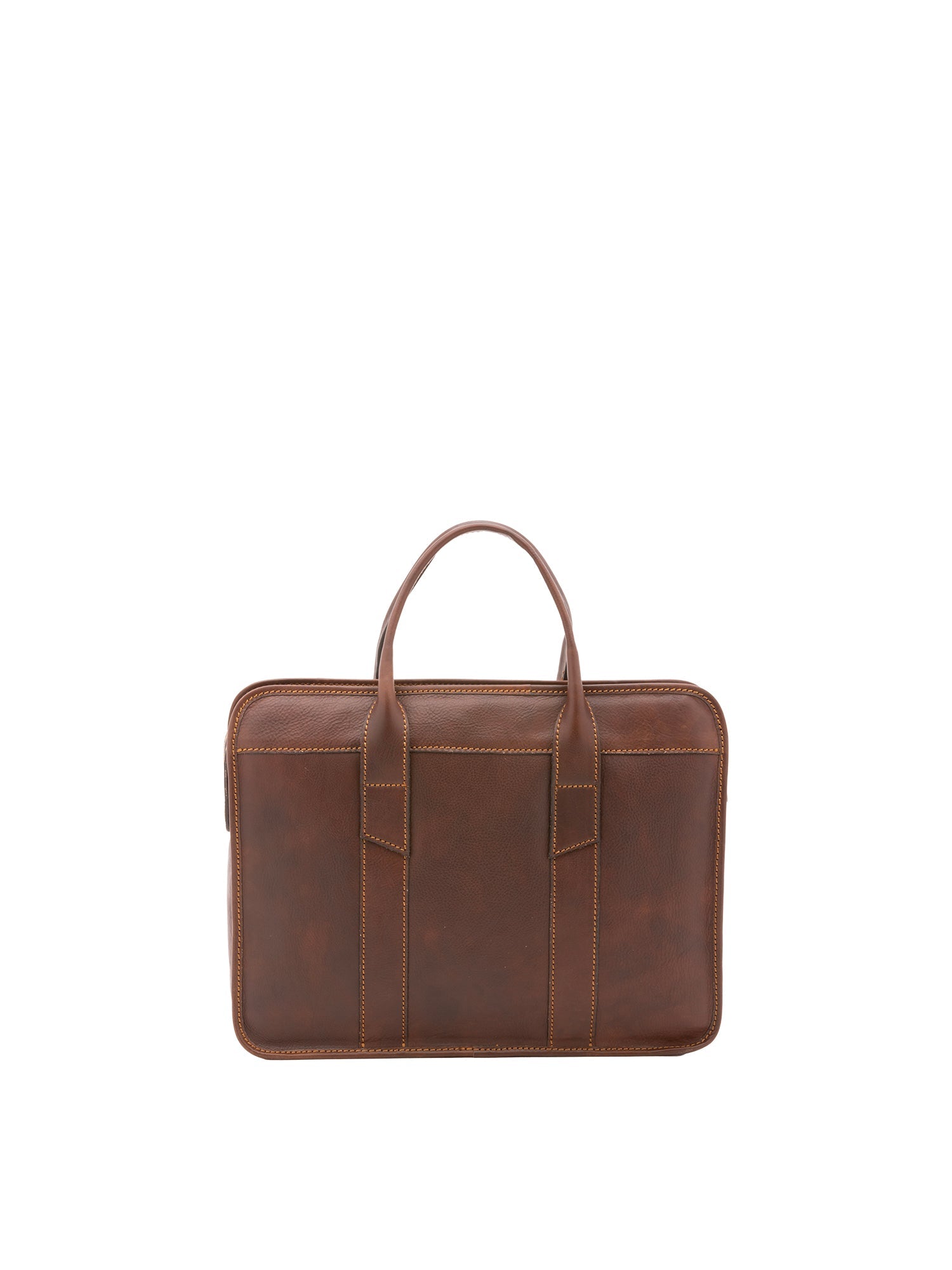 Borsa a mano unisex vera pelle Made in Italy 4454-TESTA DI MORO Alessia Firenze