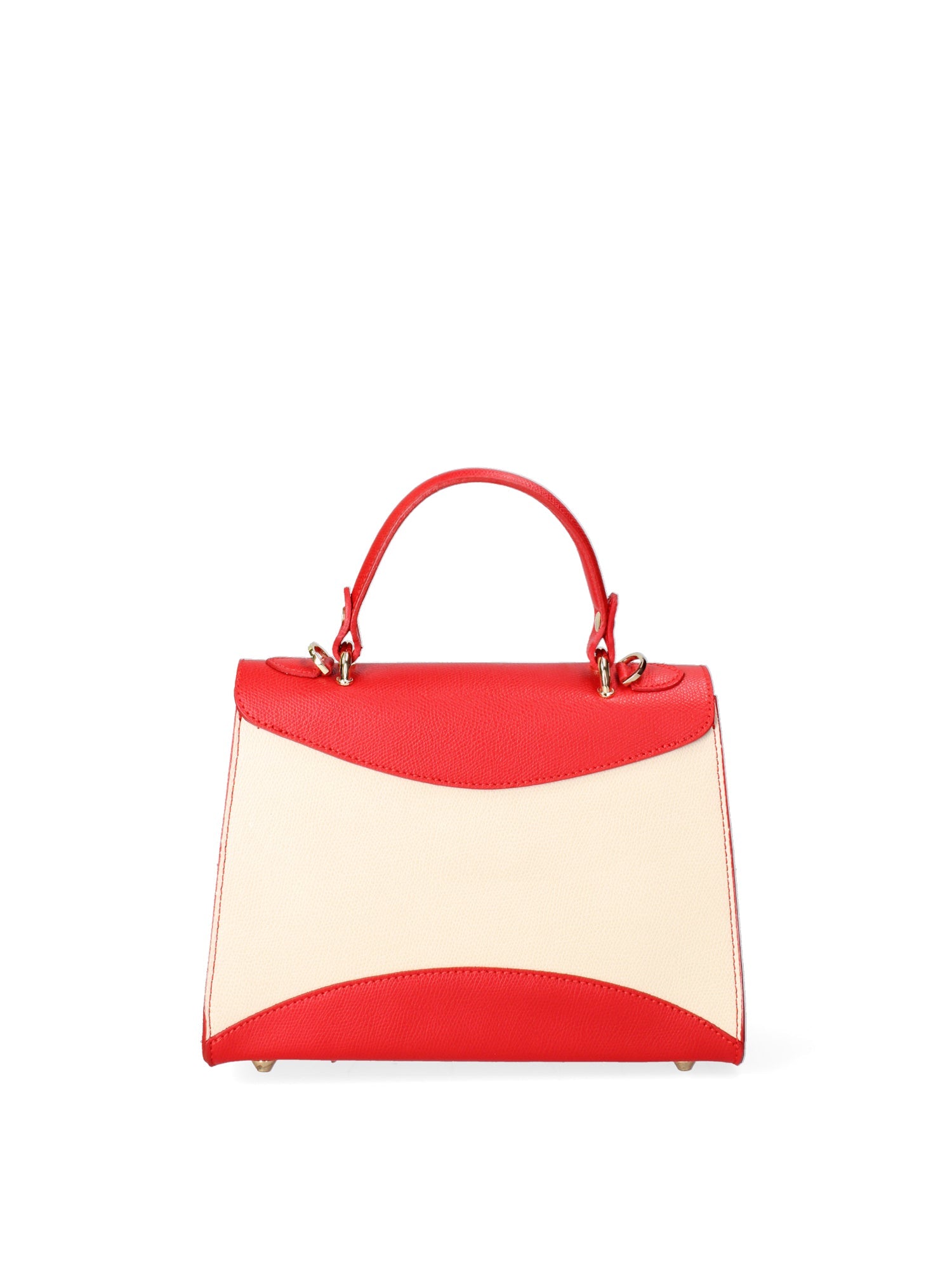 Auriga Chic Borsa a mano da donna Vera pelle 8924-BEIGE+ROSSO Chiara Ferretti