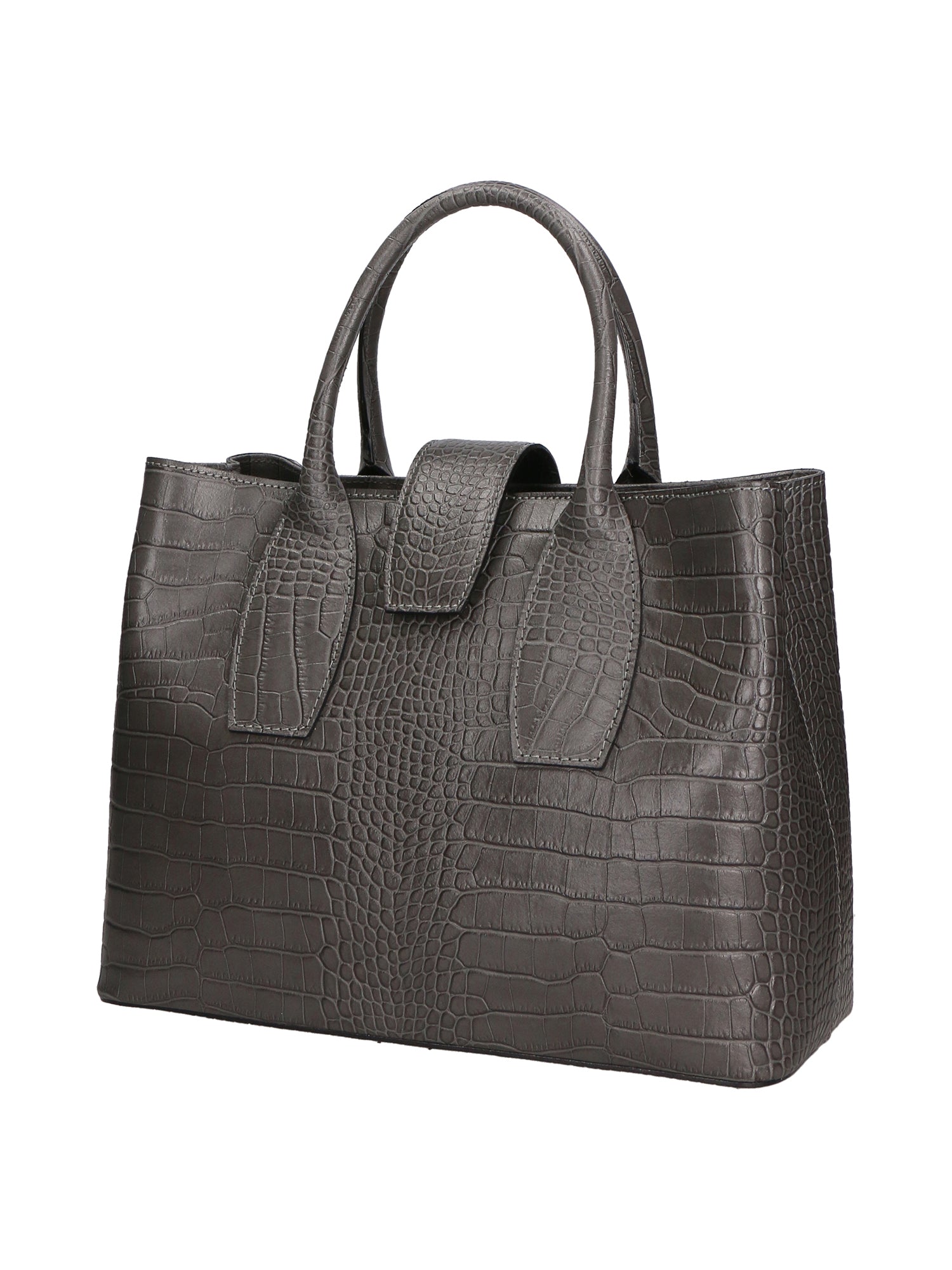 Letizia Borsa a mano da donna Pelle stampata croco 06542-GRIGIO SCURO Chiara Ferretti