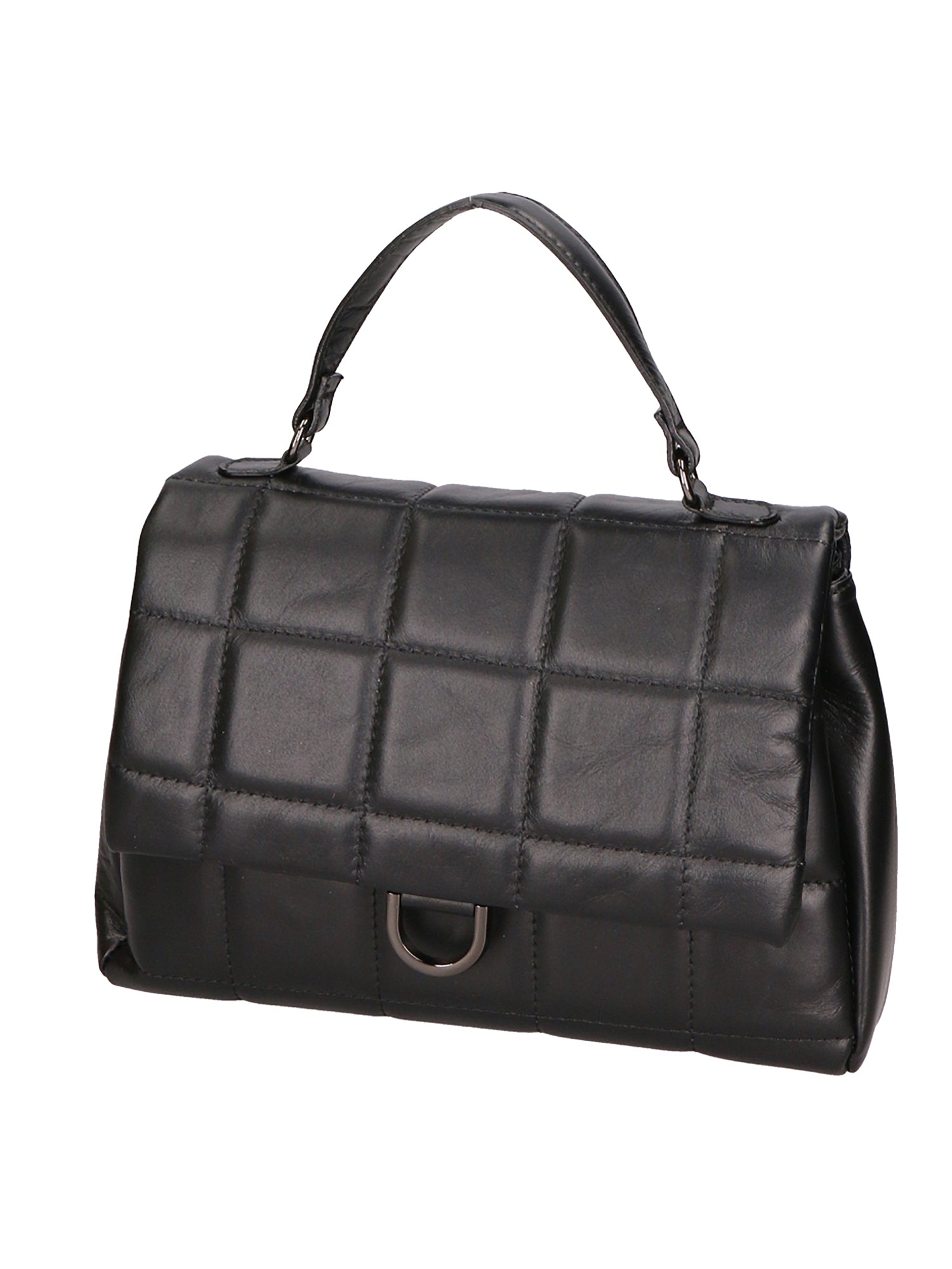 Purple Women's Handbag in Genuine Leather Made in Italy 17x28x7 cm