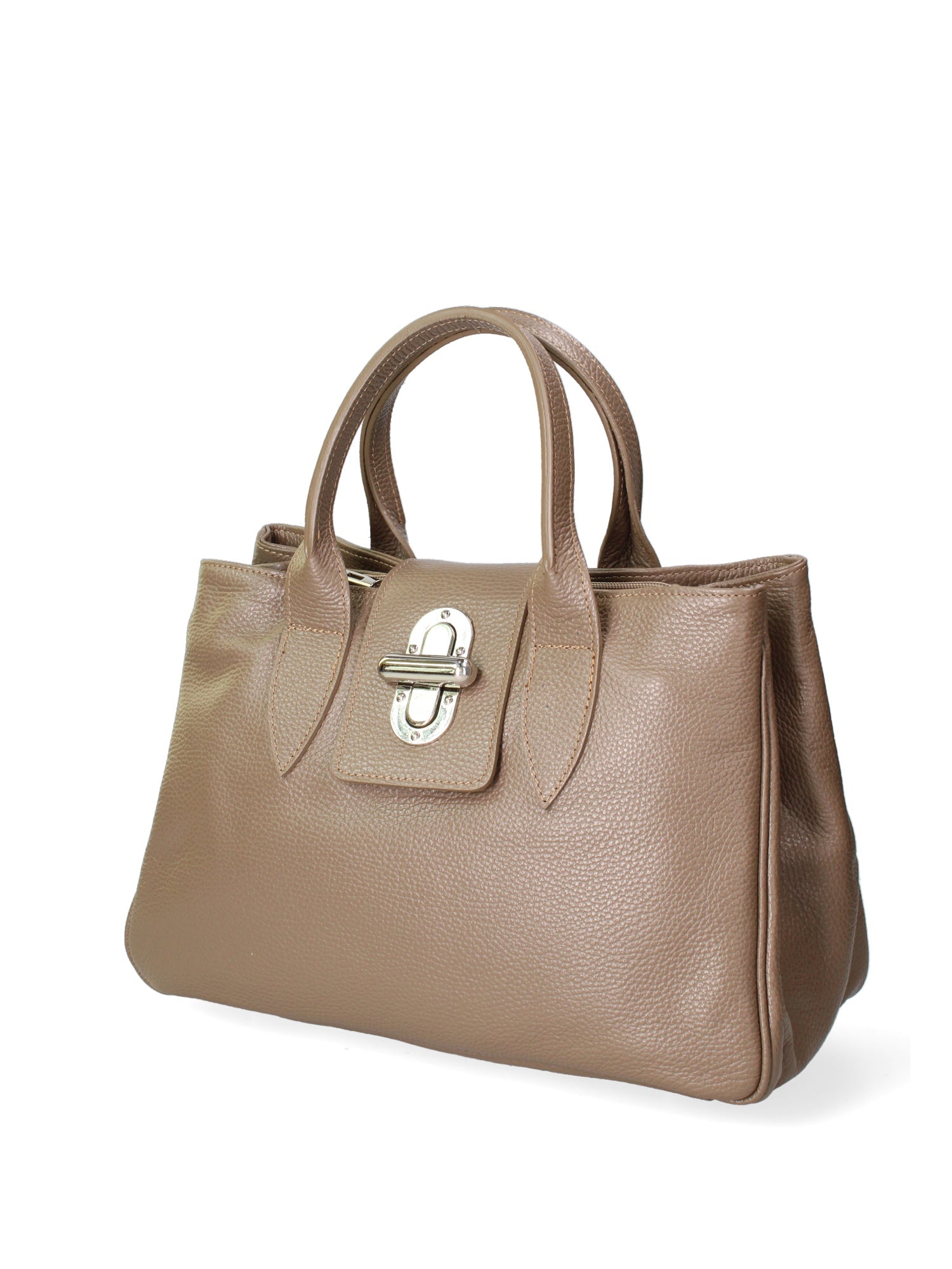 Ascoli Borsa a mano da donna Pelle stampata cocco 7718-D40 TAUPE Chiara Ferretti