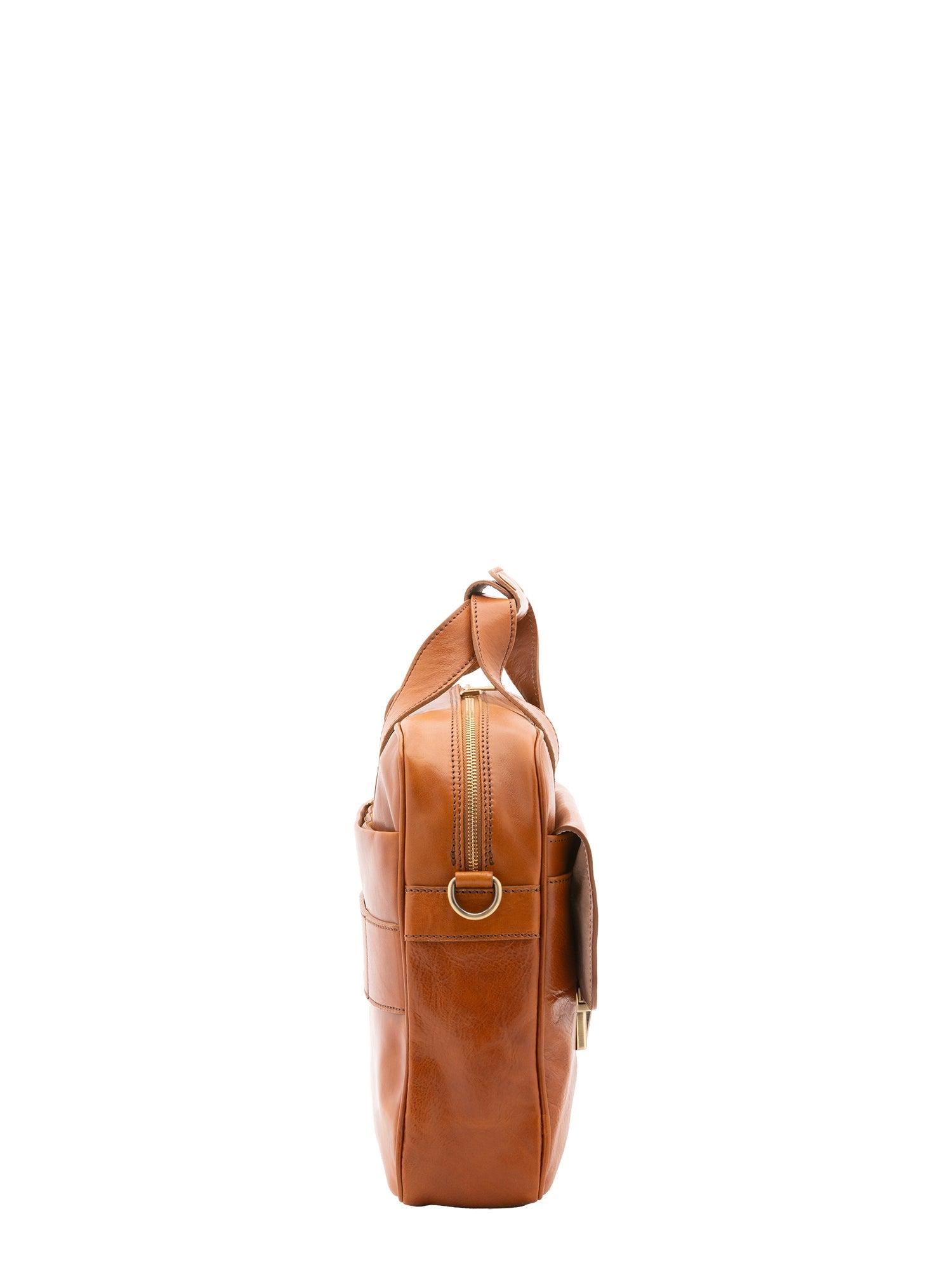 Borsa a mano unisex in vera pelle Made in Italy 4575-MIELE Alessia Firenze