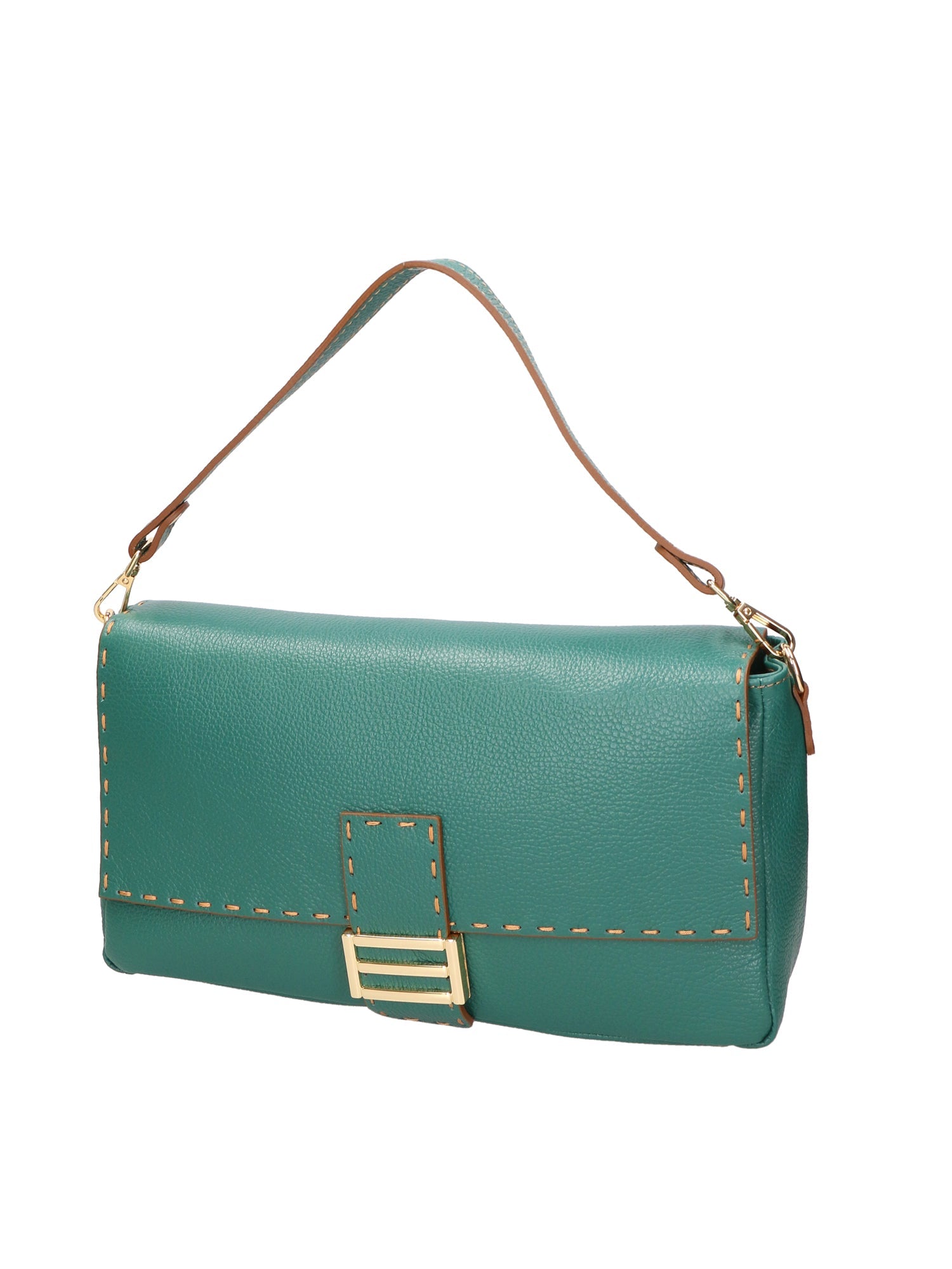 Walda Damen-Schultertasche aus echtem Leder, hergestellt in Italien, 34 x 17,5 x 10 cm