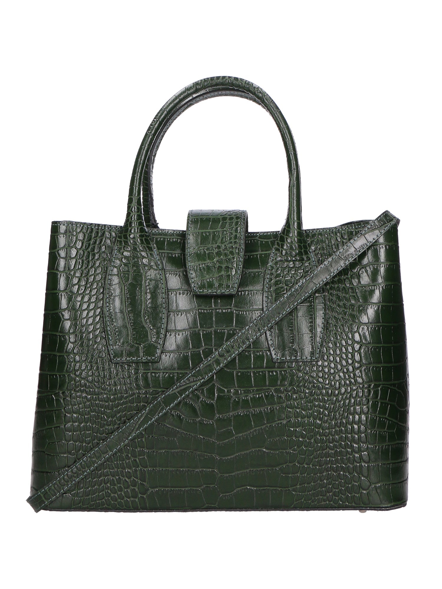 Letizia Borsa a mano da donna Pelle stampata croco 06542-VERDE SCURO Chiara Ferretti