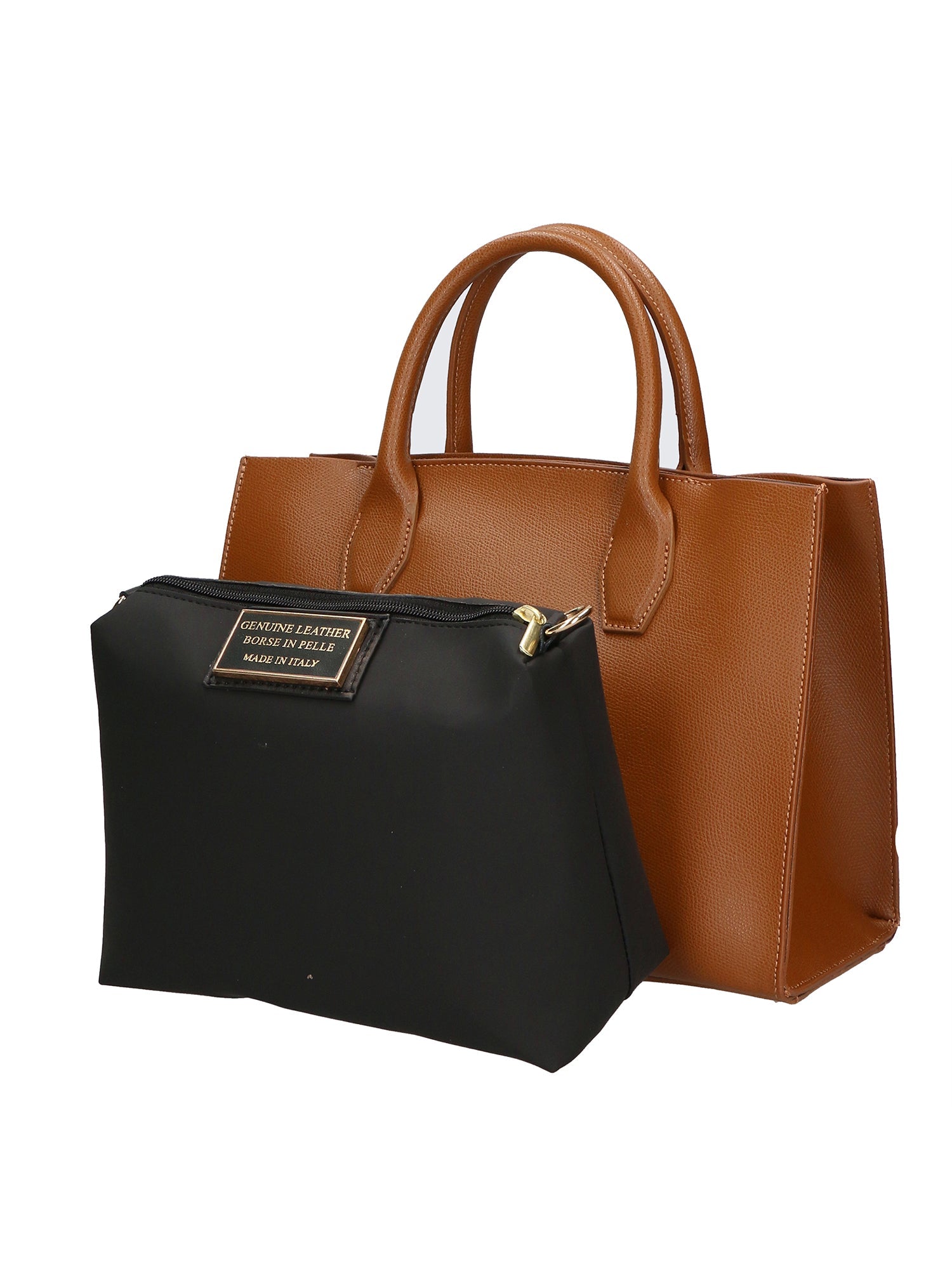 Lodovica Damenhandtasche aus echtem Leder, hergestellt in Italien, 22 x 32 x 13 cm