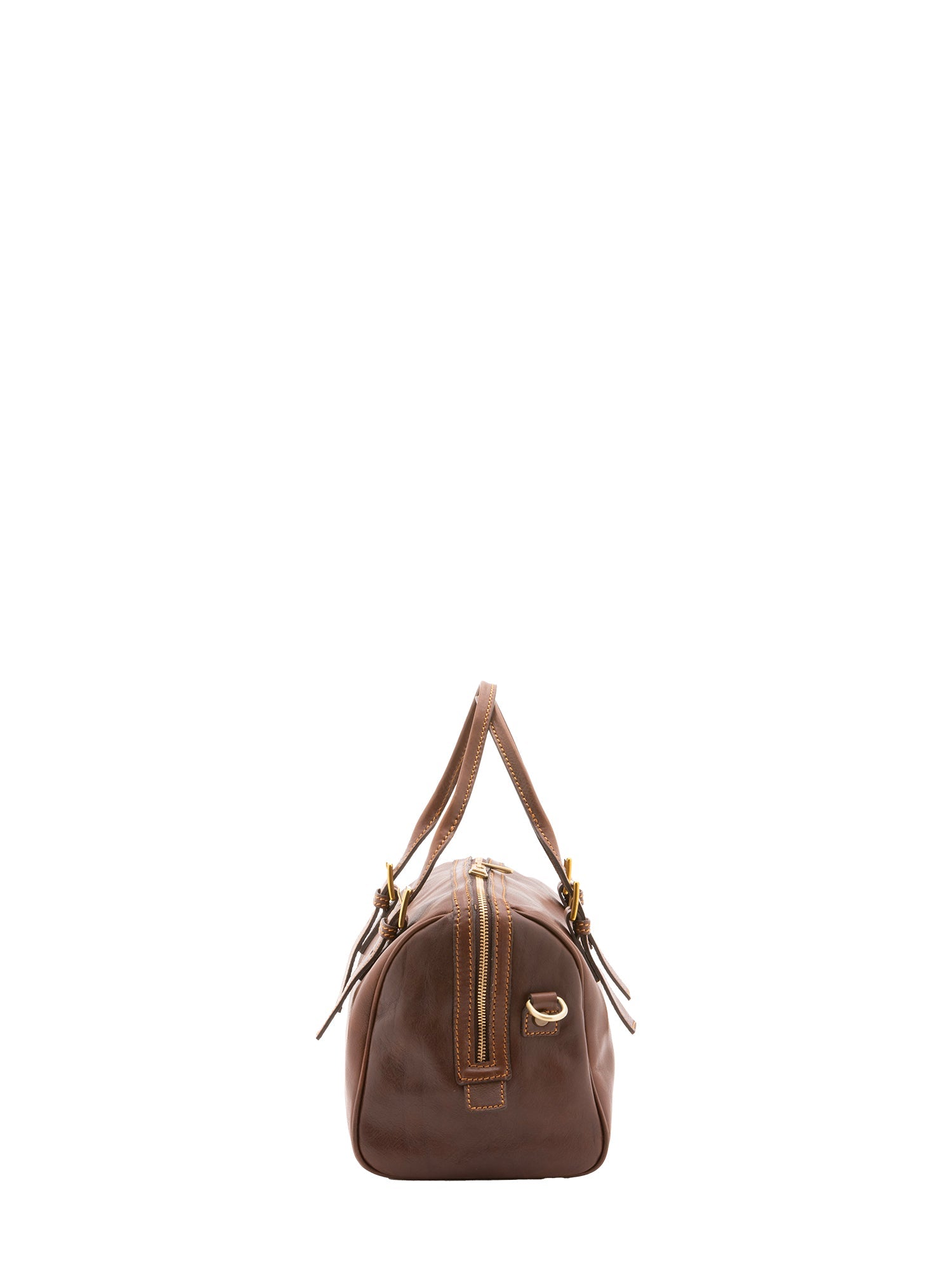 Borsa a bauletto unisex in vera pelle 100% cotone 4528-TESTA DI MORO Alessia Firenze