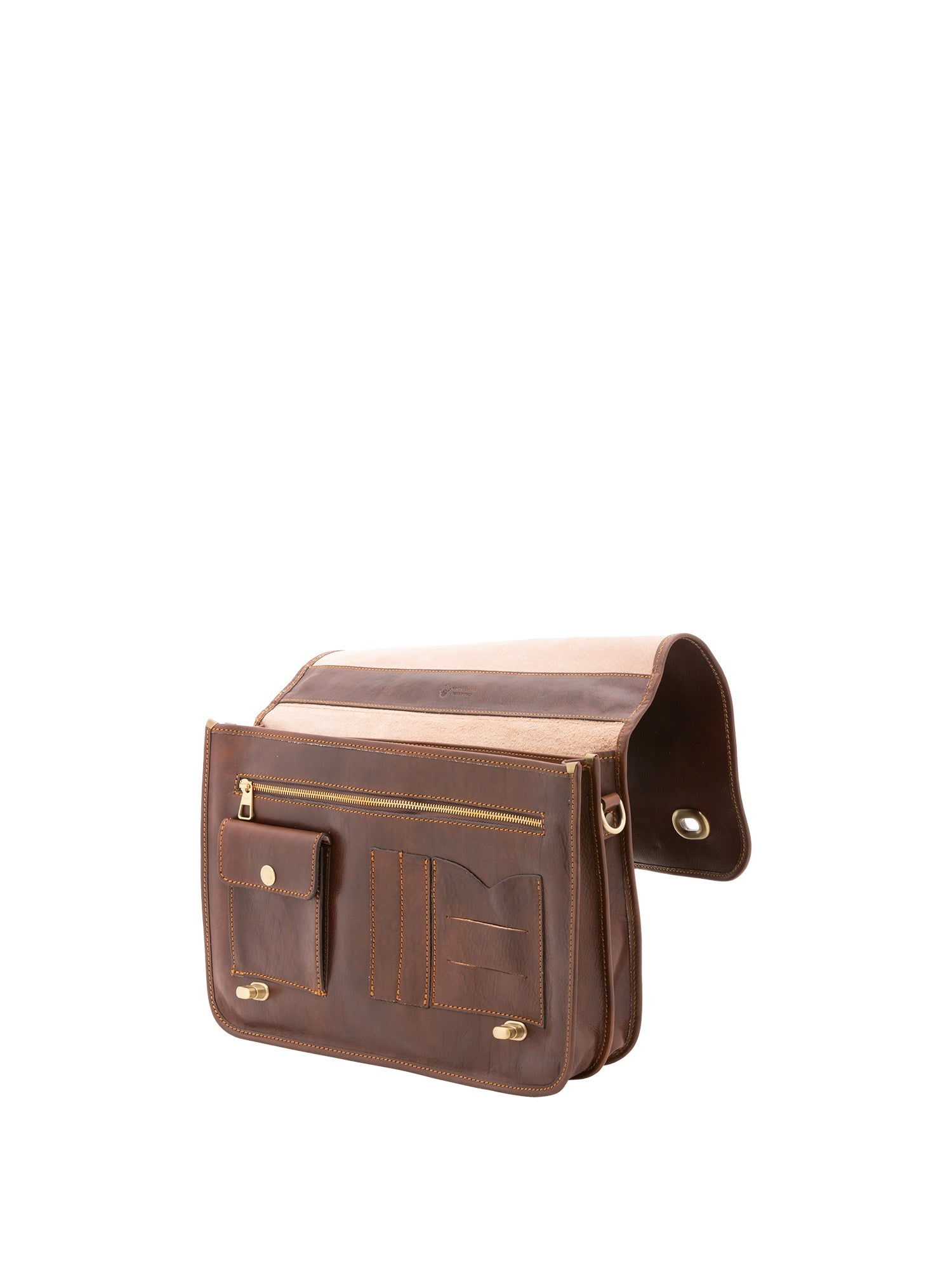 Borsa a mano unisex in vera pelle Made in Italy 4512-TESTA DI MORO Alessia Firenze