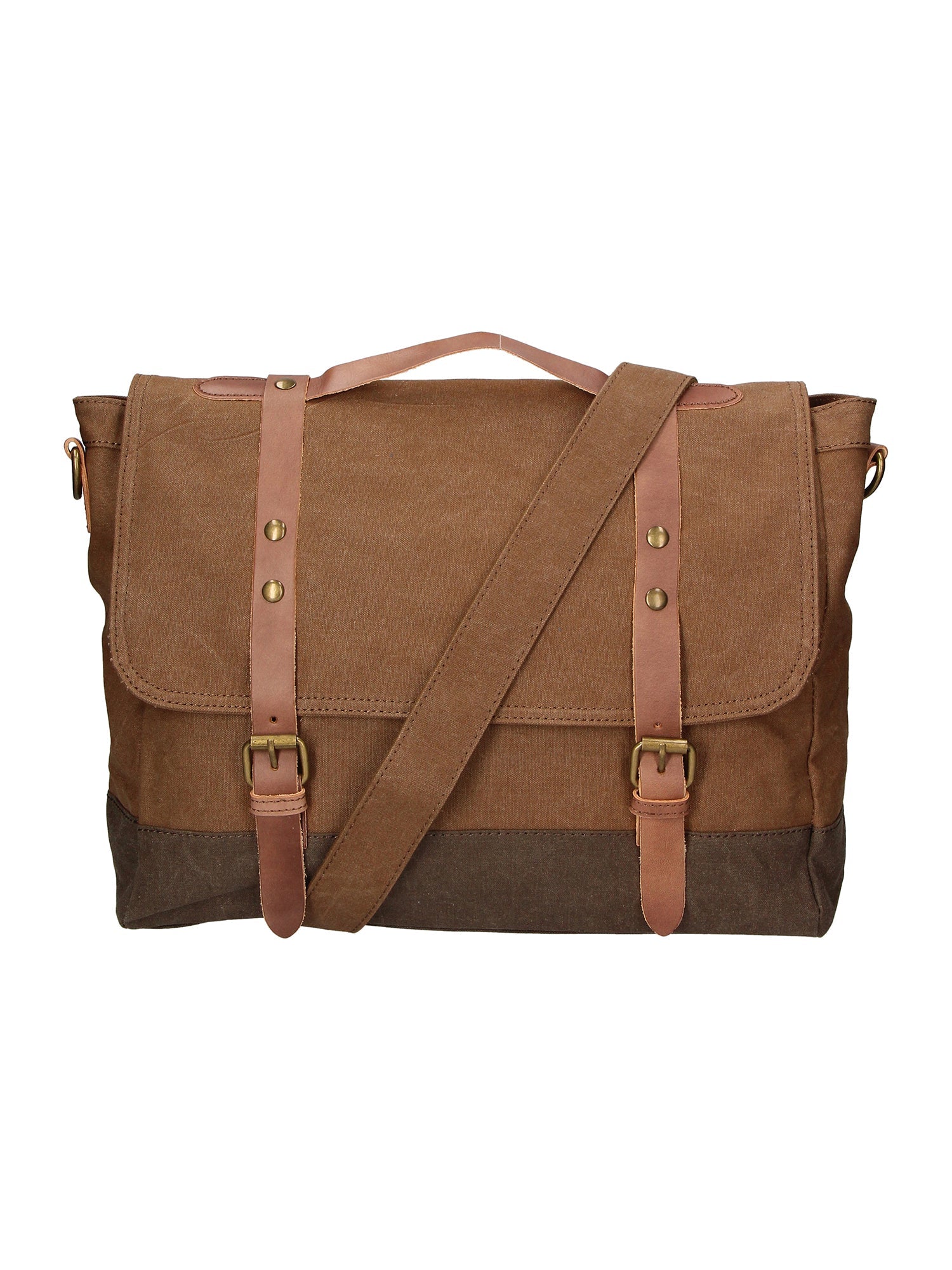 Minerva Borsa a mano unisex Canvas e pelle ZG3011-FANGO TAUPE Chiara Ferretti