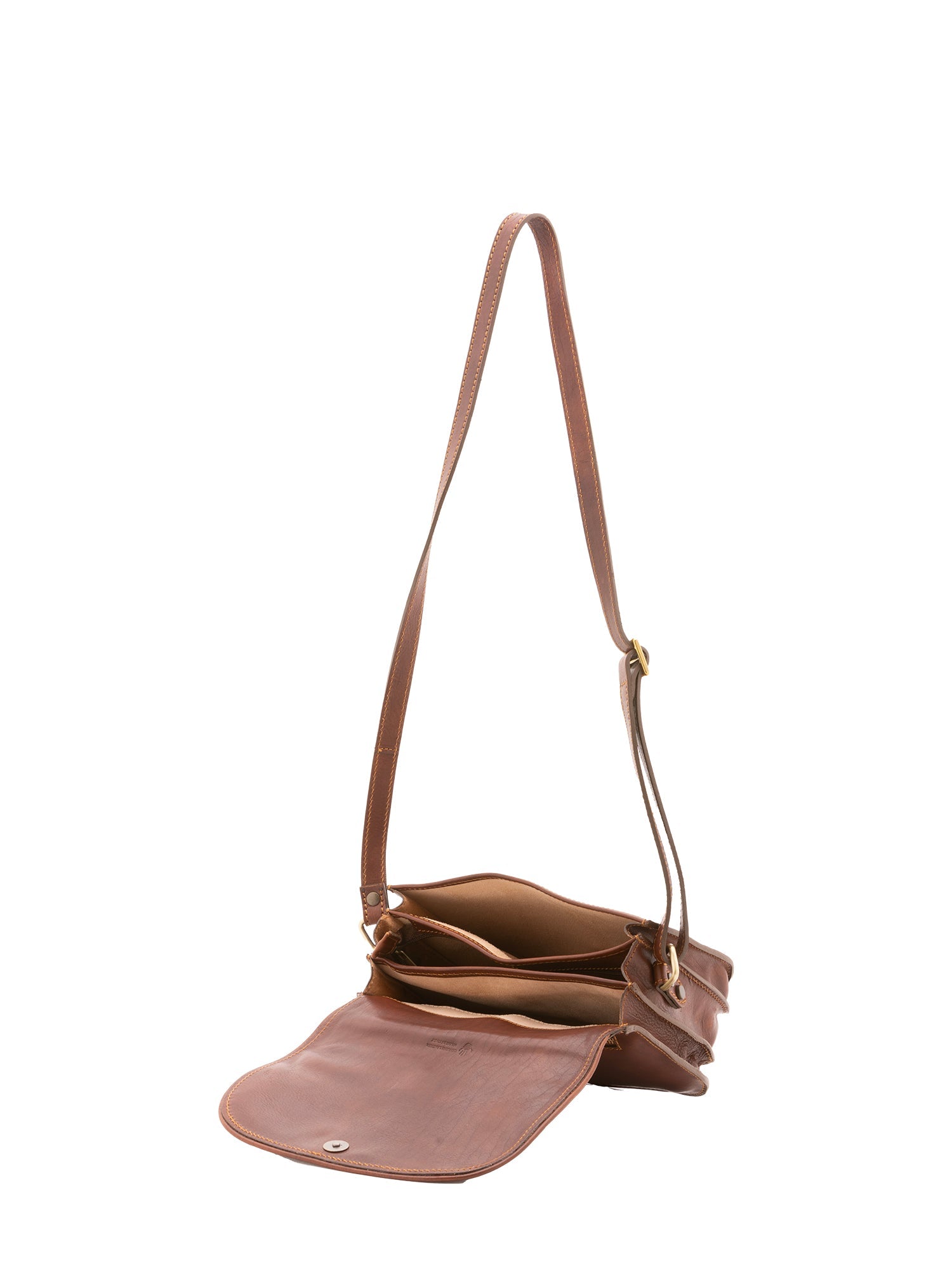 Borsa a tracolla da donna 100% vera pelle 4582-MARRONE Alessia Firenze