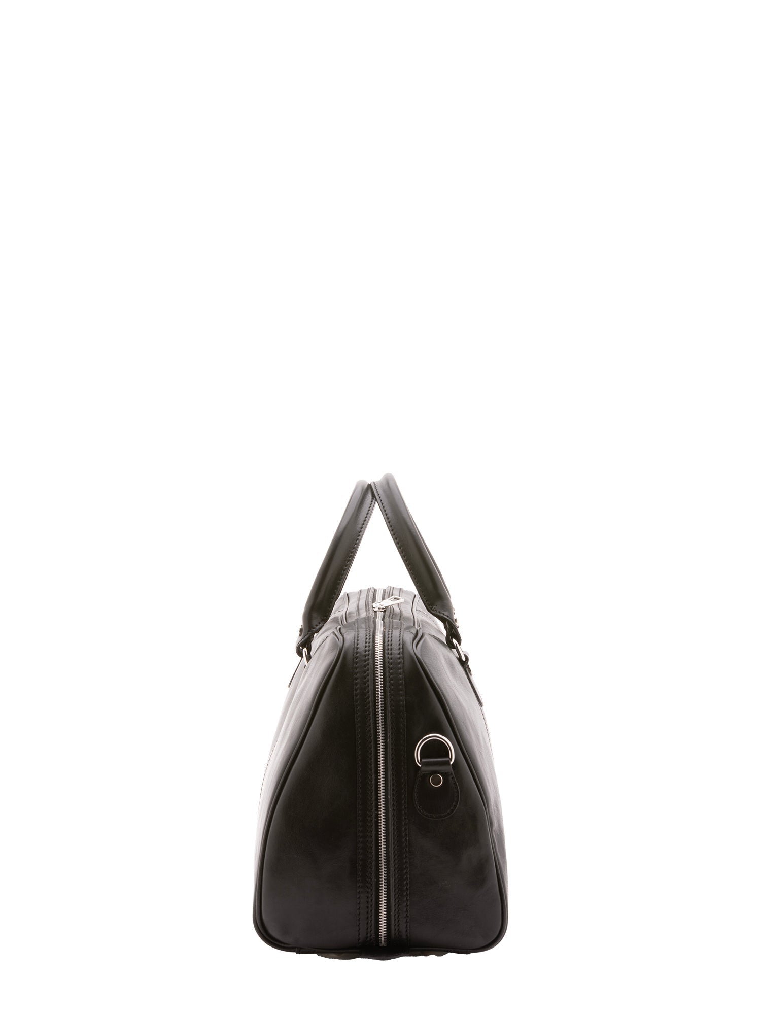 Borsa da viaggio unisex in vera pelle 100% cotone 4040-NERO Alessia Firenze