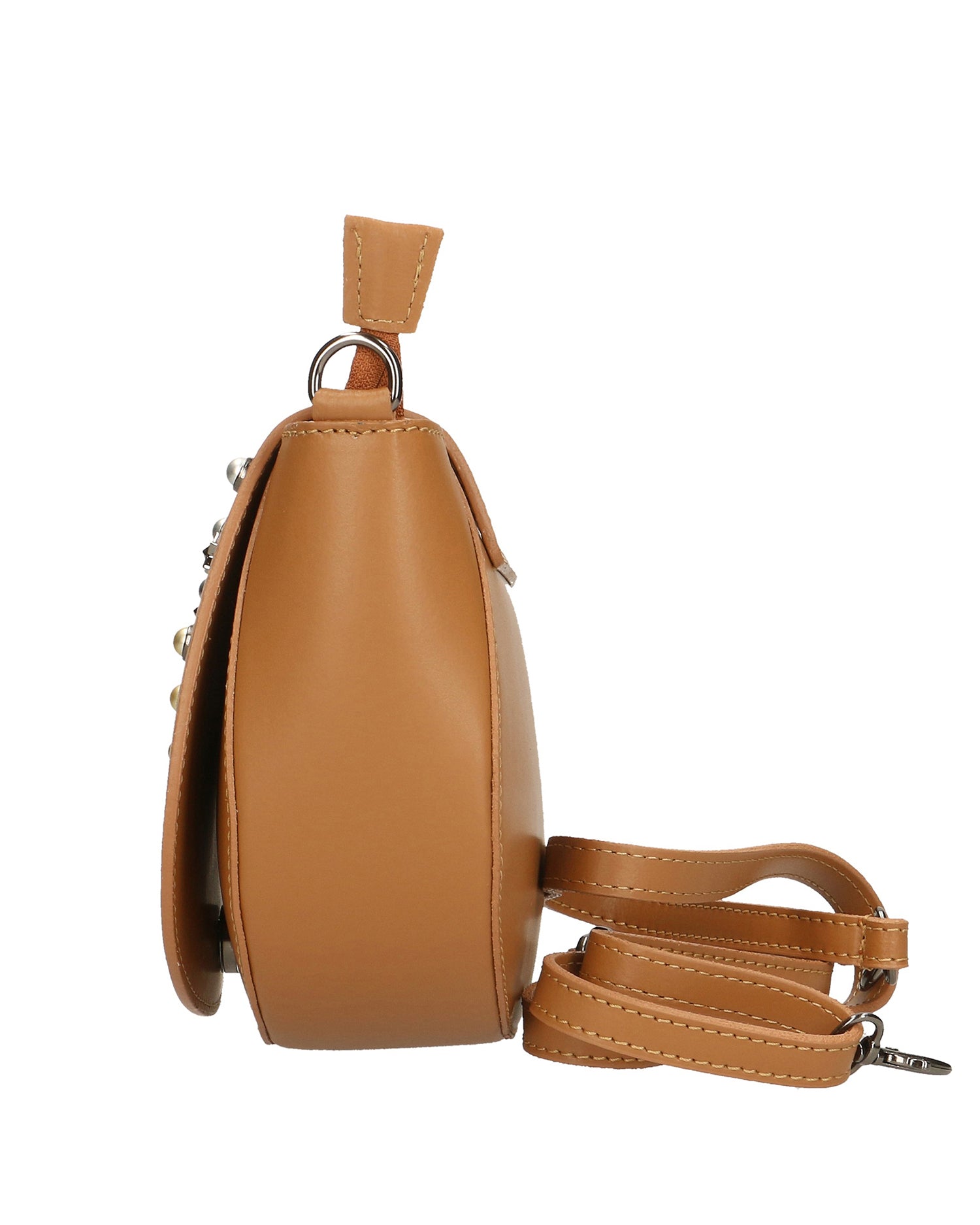 Damen-Schultertasche aus echtem Leder, hergestellt in Italien, 20 x 17 x 7 cm