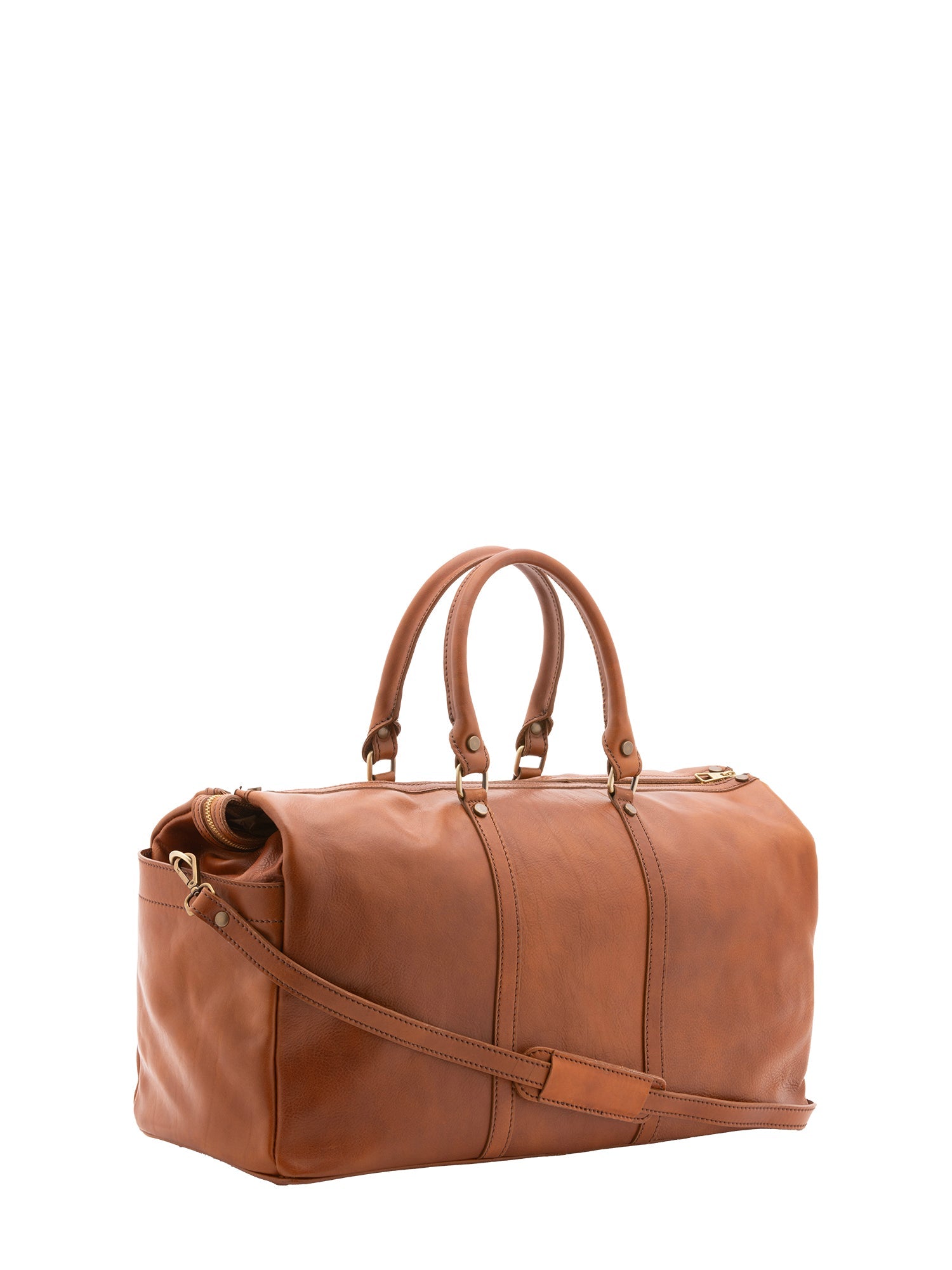 Borsa da viaggio unisex vera pelle 100% cotone 4546-MIELE Alessia Firenze