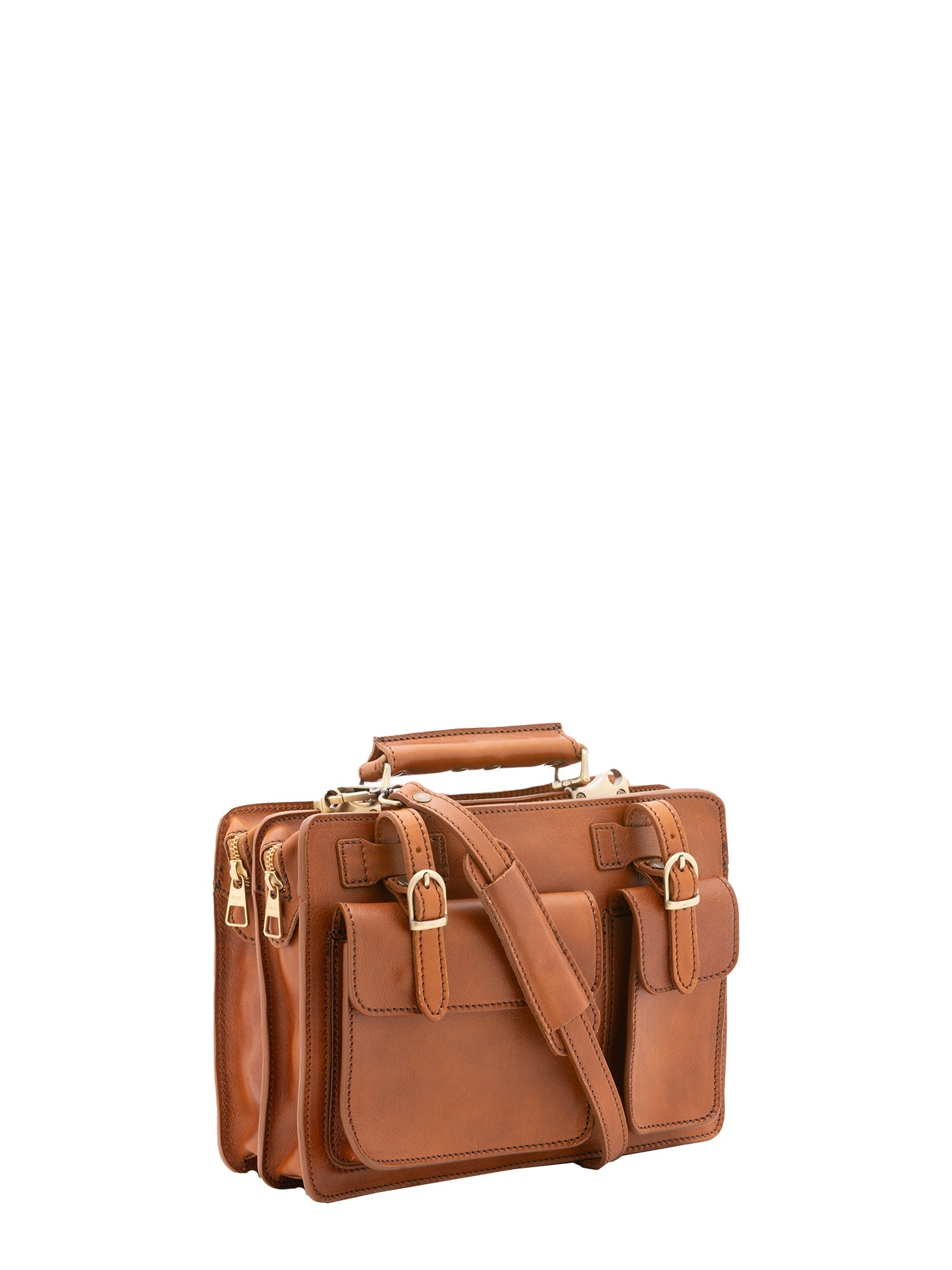 Borsa a mano unisex in vera pelle Made in Italy 4506-MIELE Alessia Firenze