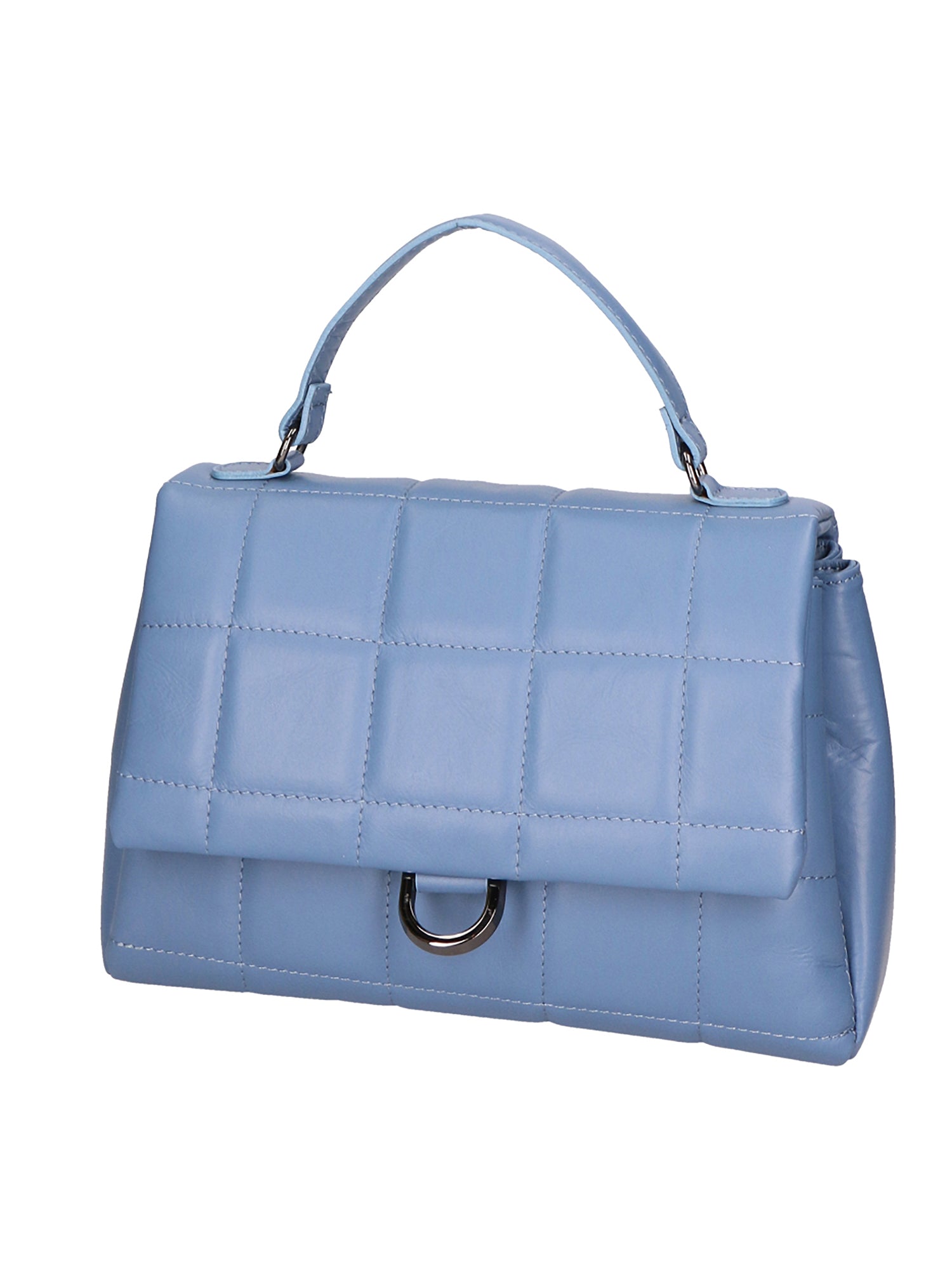 Purple Women's Handbag in Genuine Leather Made in Italy 17x28x7 cm