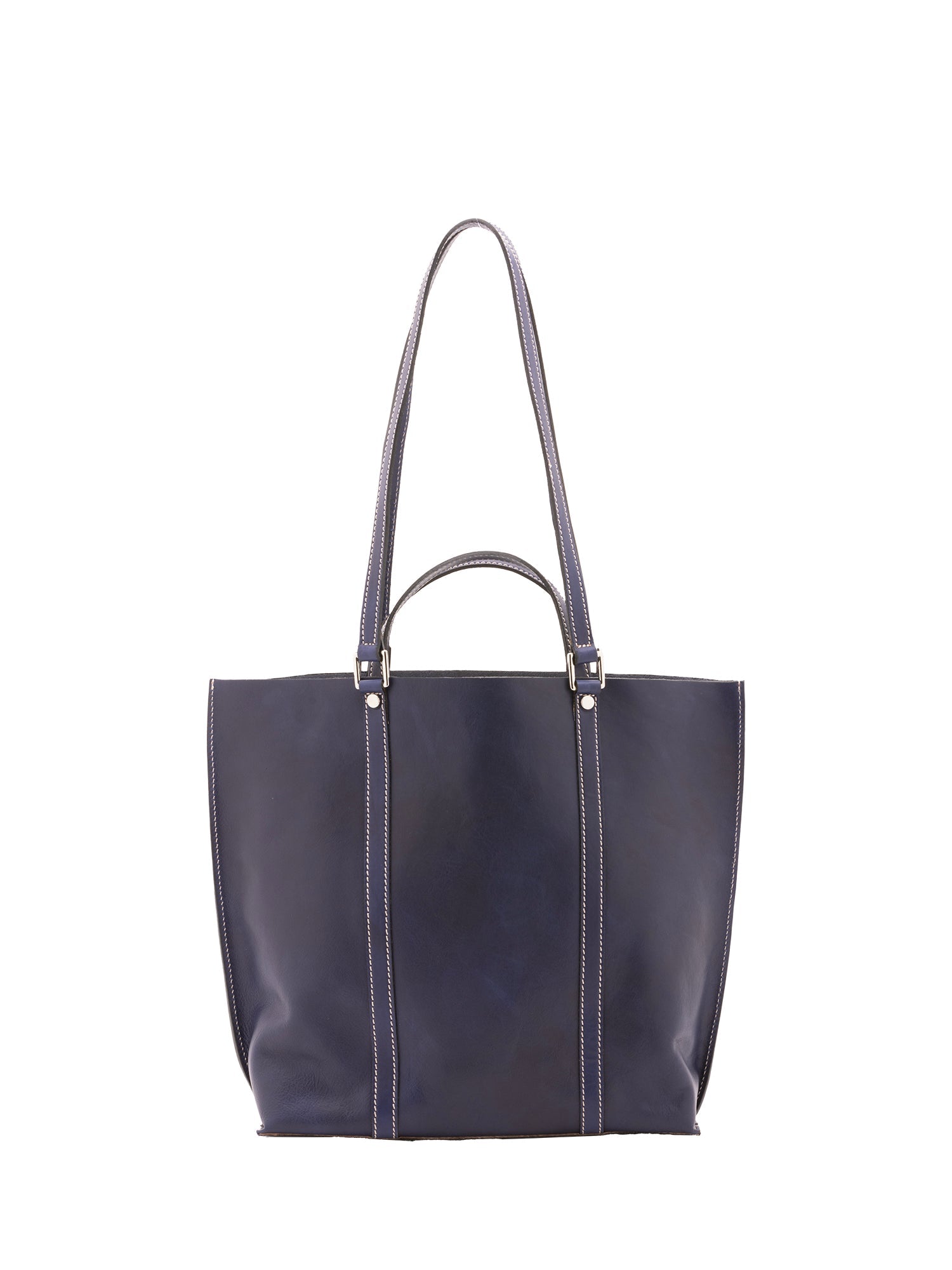 Borsa a spalla unisex in vera pelle Made in Italy 4610-BLU Alessia Firenze