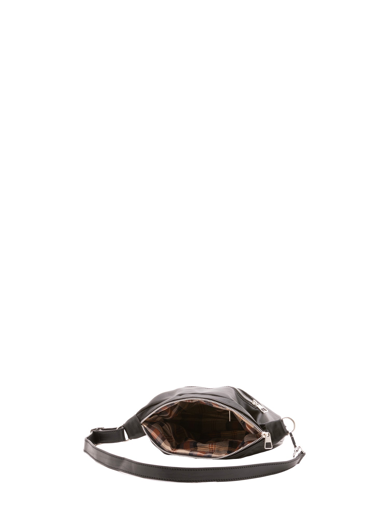 Borsa a spalla unisex in vera pelle 100% cotone 4603-NERO Alessia Firenze
