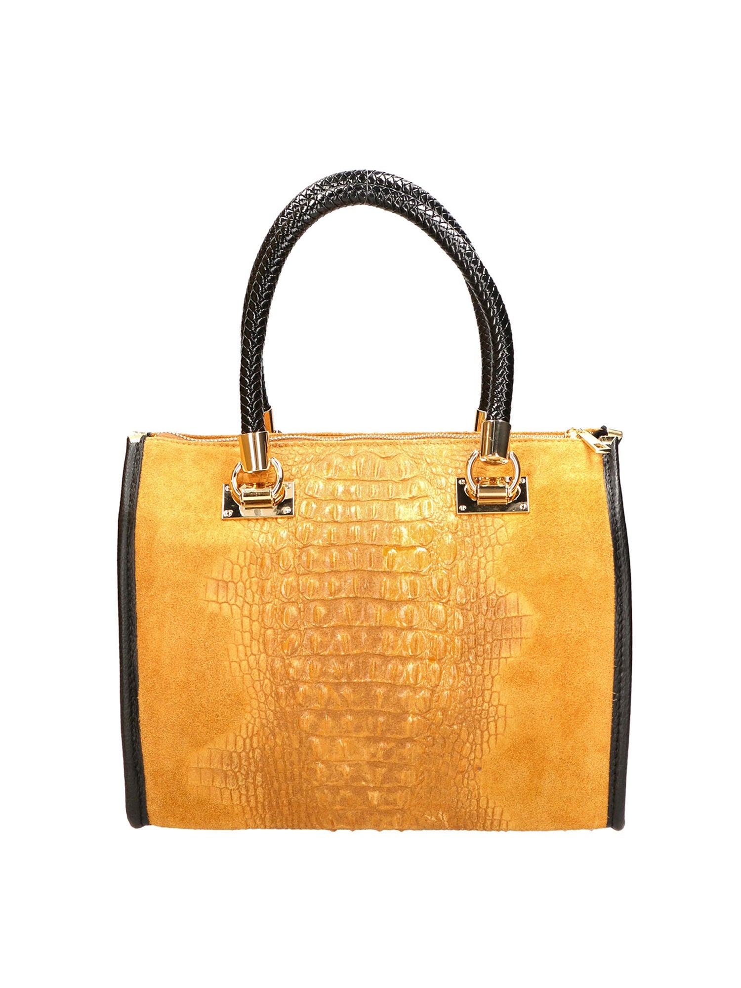 Edna Borsa a bauletto da donna Pelle e camoscio stampato croco 80044-031 CUOIO SCURO Chiara Ferretti