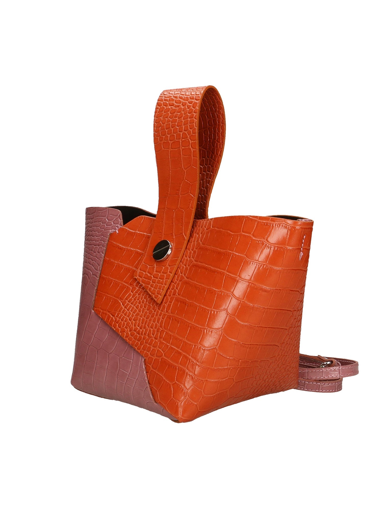 Ombretta Borsa a mano da donna Vera pelle 00643-C35+C73 ARANCIONE+MALVA Chiara Ferretti
