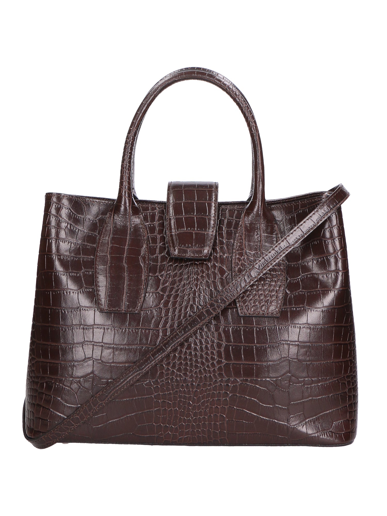 Letizia Borsa a mano da donna Pelle stampata croco 06542-T.MORO Chiara Ferretti