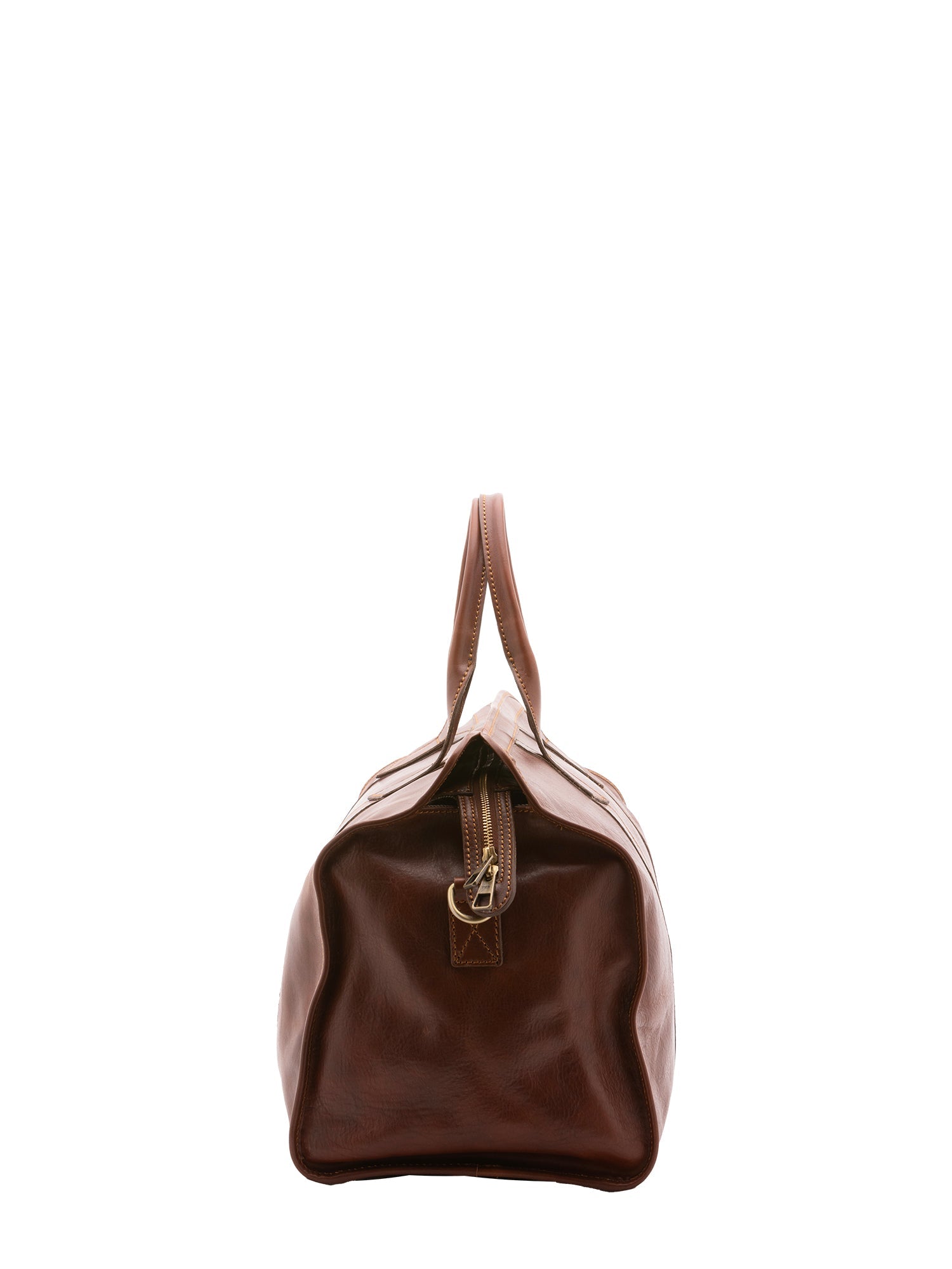 Borsa da viaggio unisex in vera pelle 100% cotone 4091-MARRONE Alessia Firenze